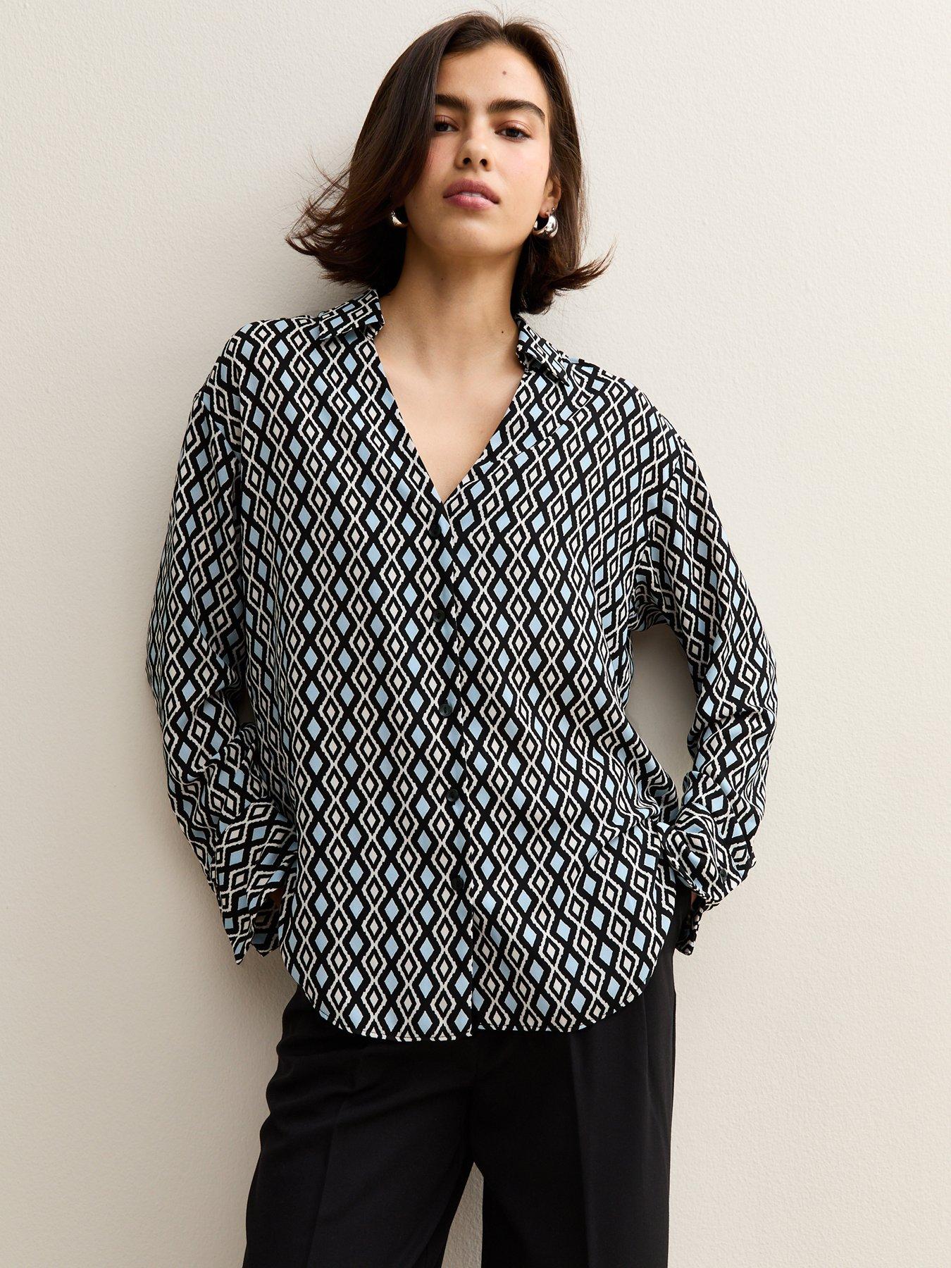 undefined Black Diamond Patterned Shirt