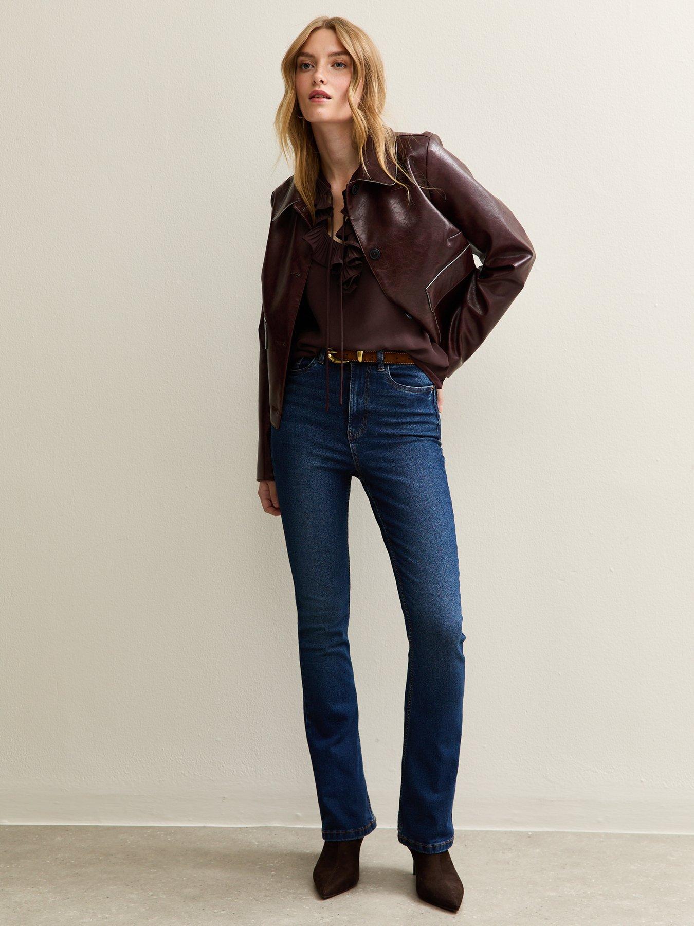 Image 3 of 4 of New Look K Rita Ruffle Tie Long Sleeve Blouse - Red