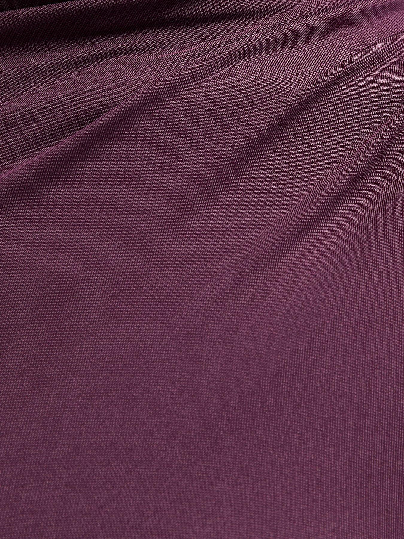  image of new-look-dark-burgundy-jersey-gathered-neck-slinky-bodysuit