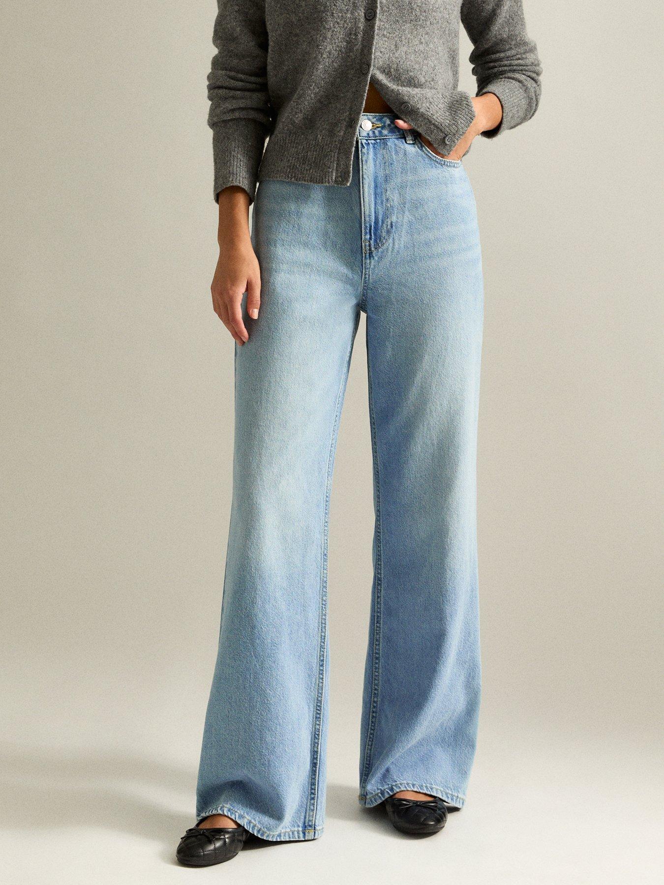 undefined Light Blue Adalae High Waisted Wide Leg Jeans