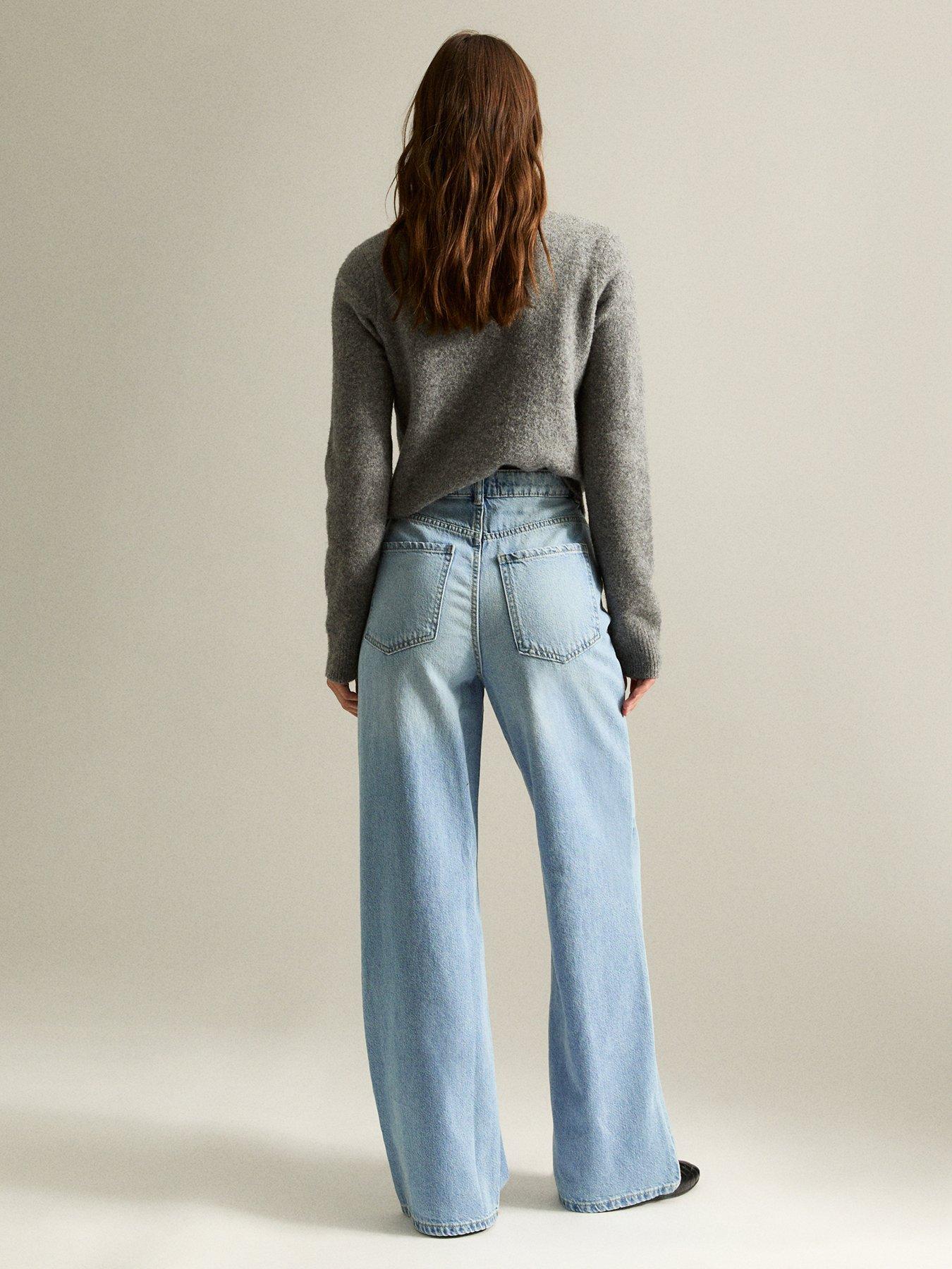 Image 2 of 6 of New Look Light Blue Adalae High Waisted Wide Leg Jeans