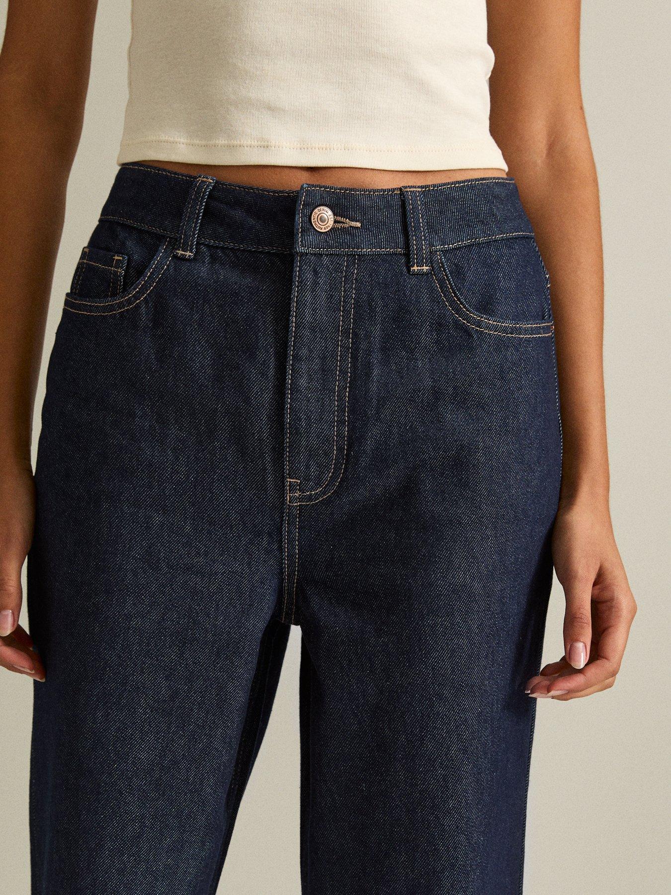  image of new-look-adalae-high-waisted-wide-leg-jeans-navy