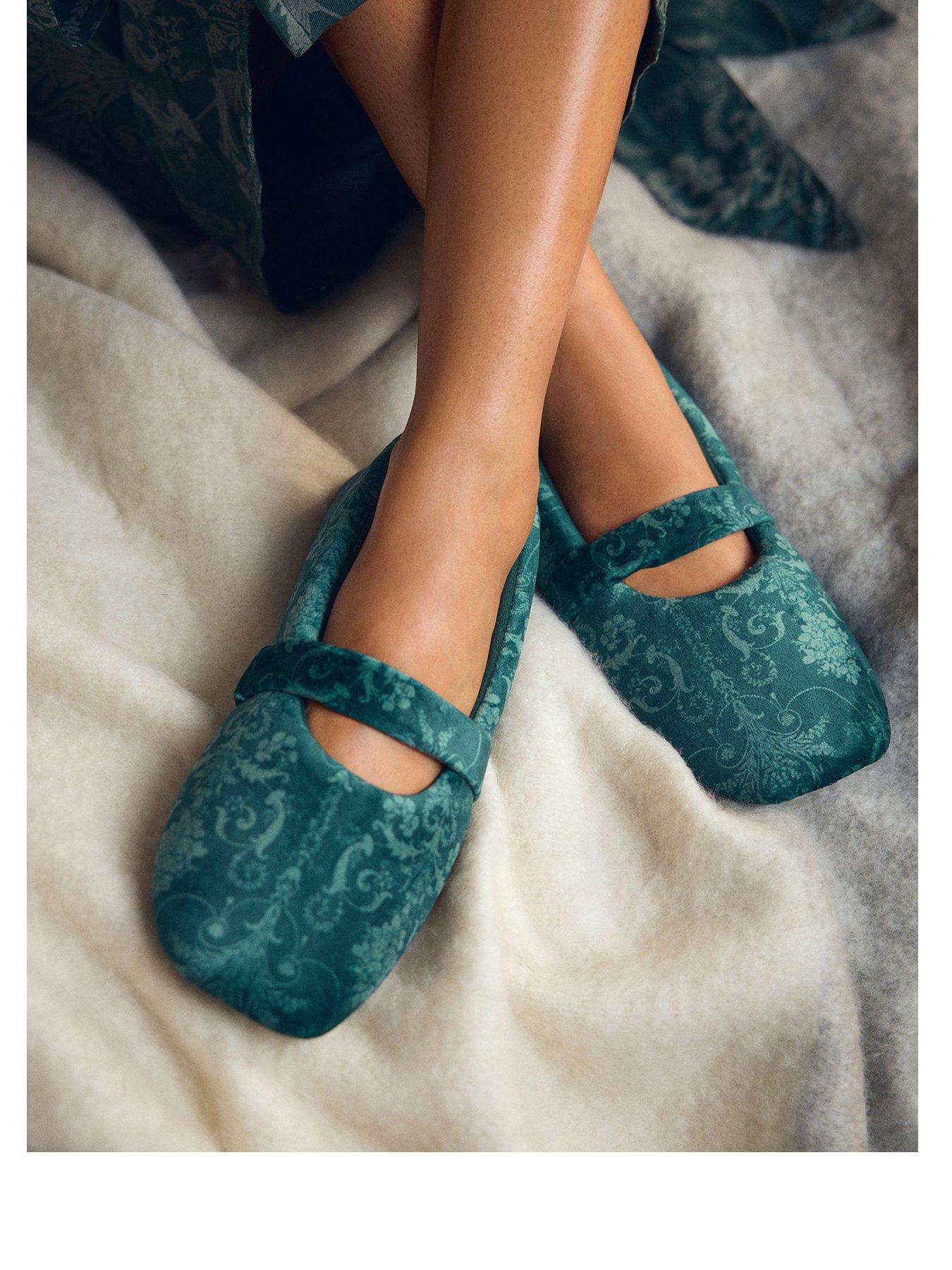 undefined Emerald Green Josette Mary Jane Slippers - Black