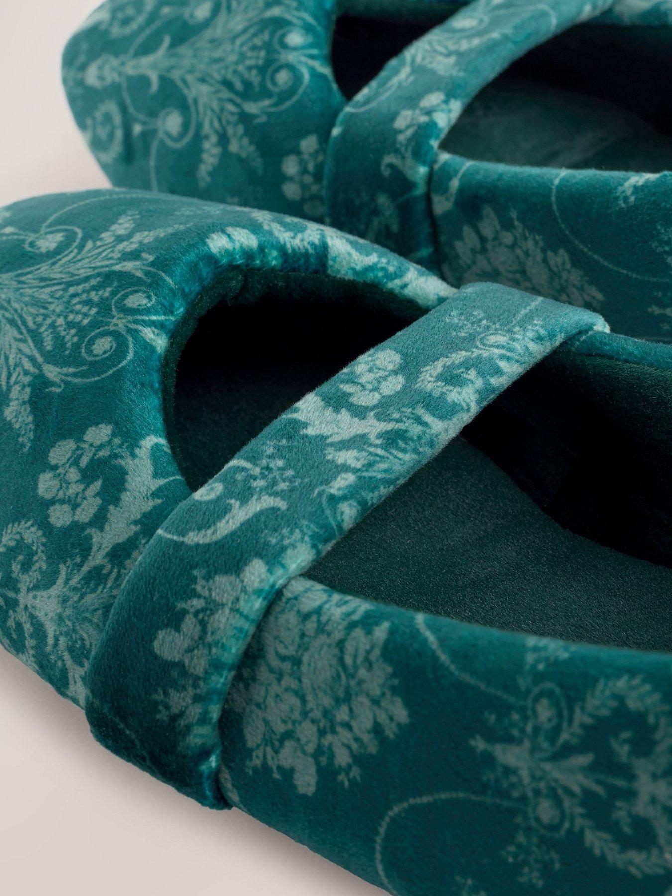 Image 5 of 7 of Laura Ashley Emerald Green Josette Mary Jane Slippers