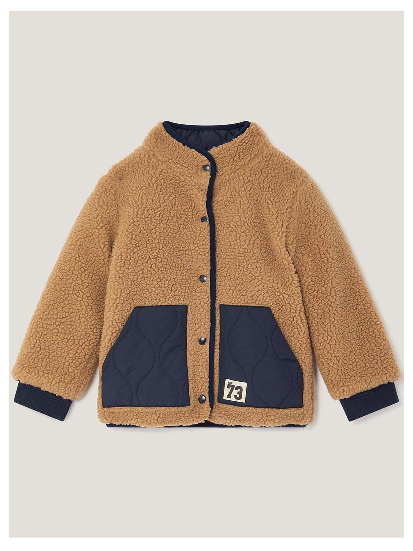 undefined Boys Reversible Borg Bomber Jacket - Navy