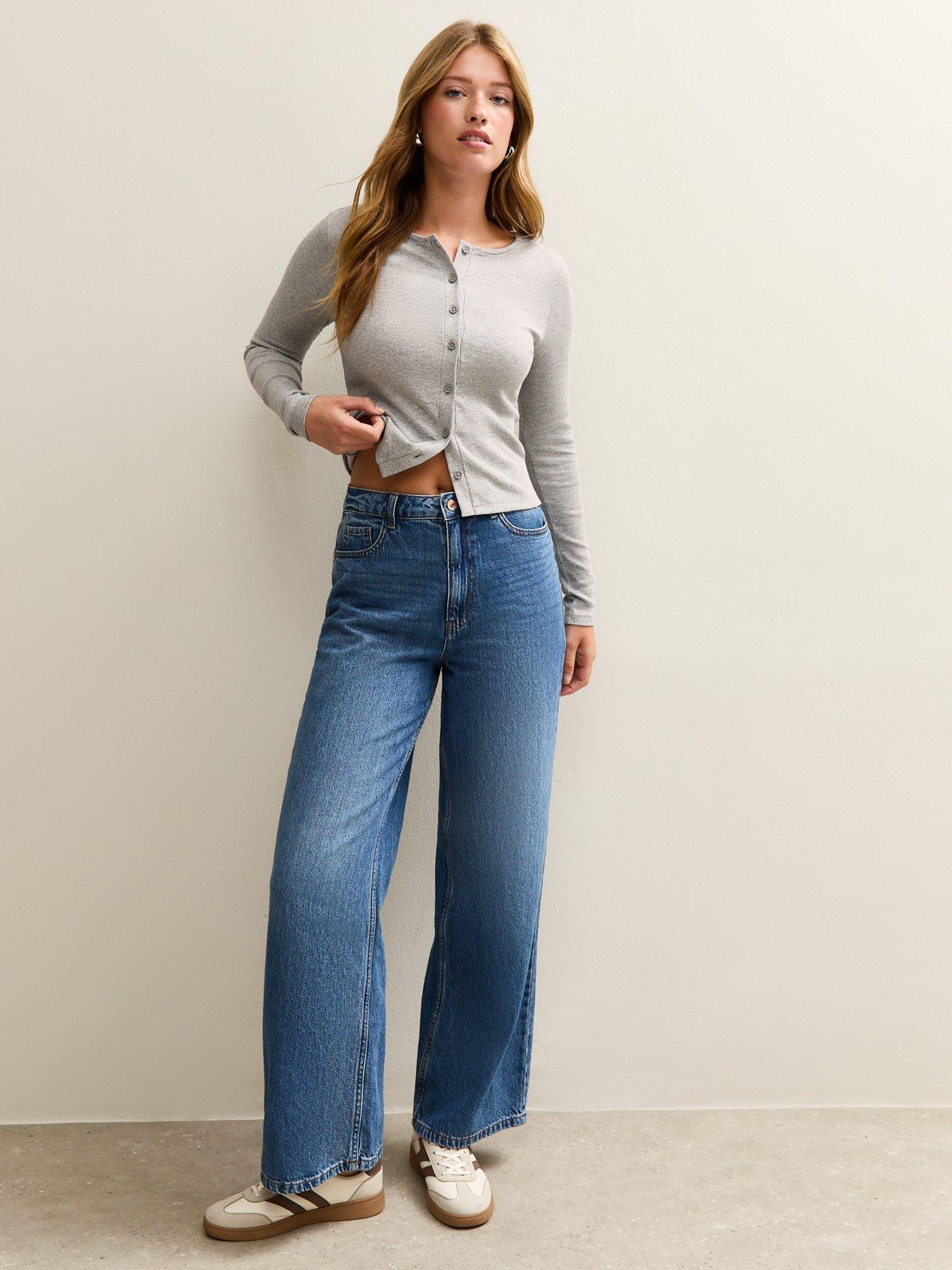 Image 3 of 5 of New Look Ribbed Jersey Long Sleeve Cardigan - Grey