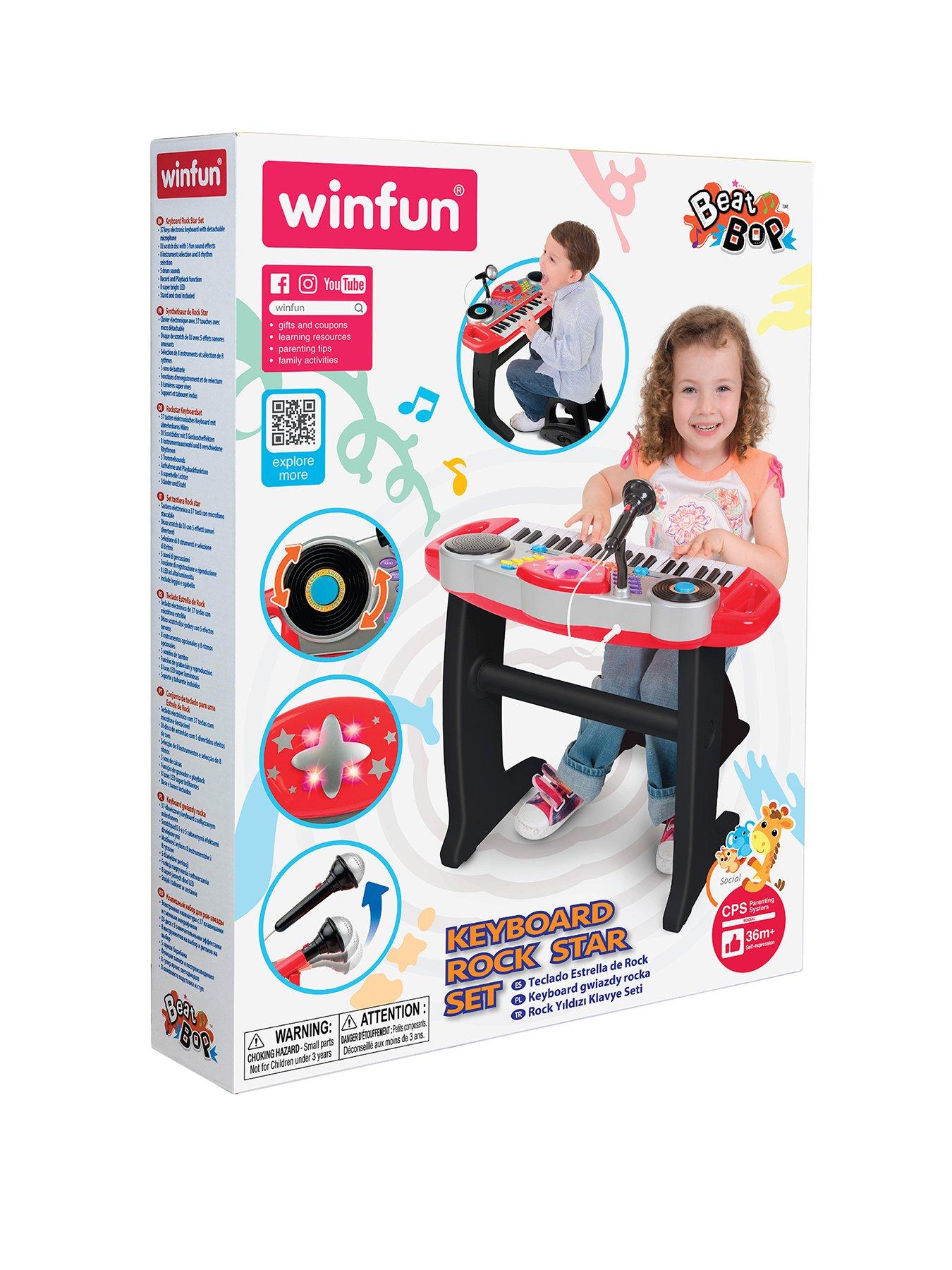 WinFun Disco Beat Bop Keyboard Rock Star Set - Red
