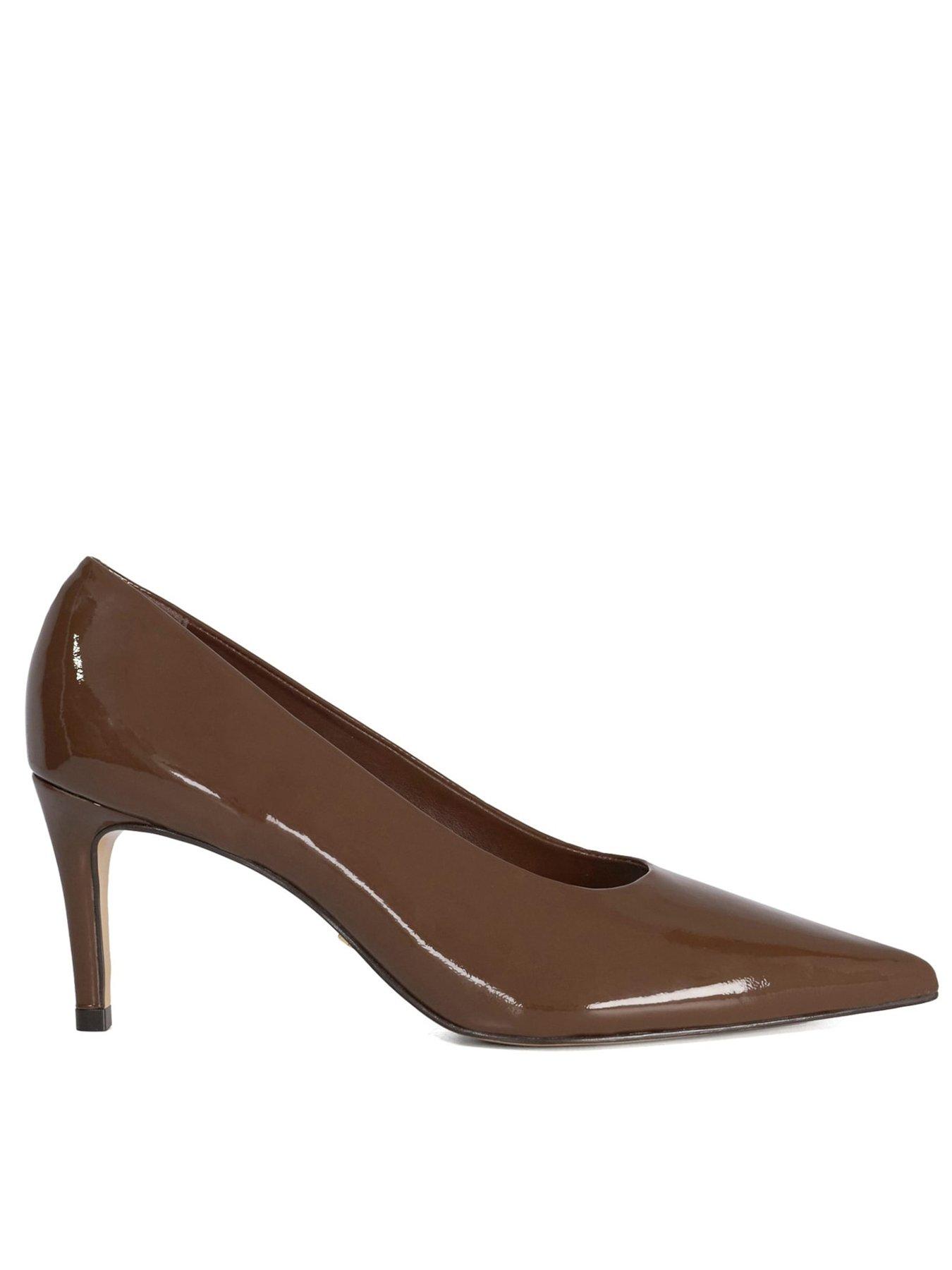  image of dune-london-aspiring-leather-court-shoes-brown