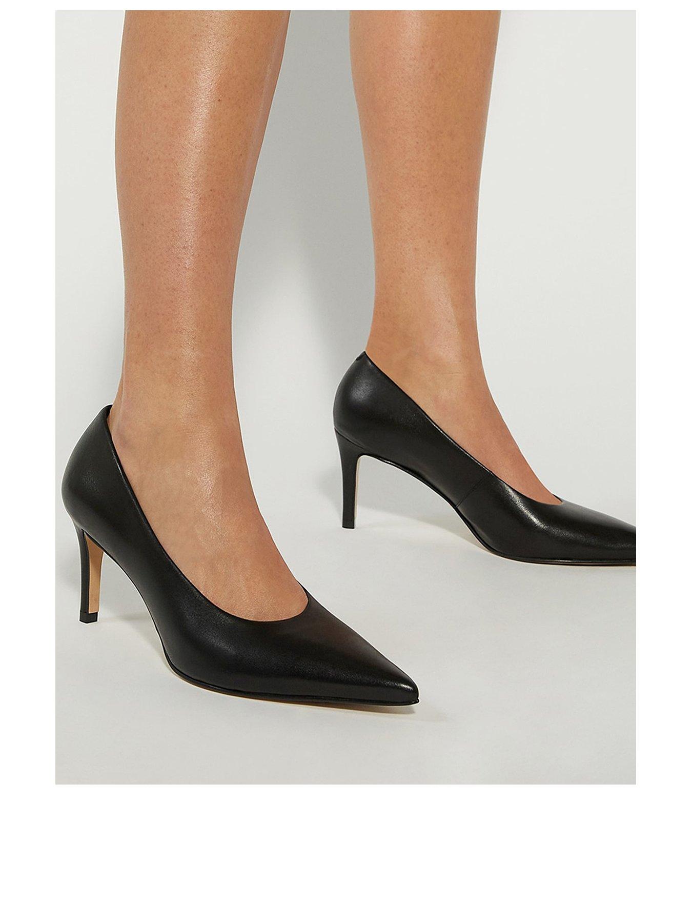 Image 2 of 3 of Dune London Aspiring Leather Court Shoes - Black
