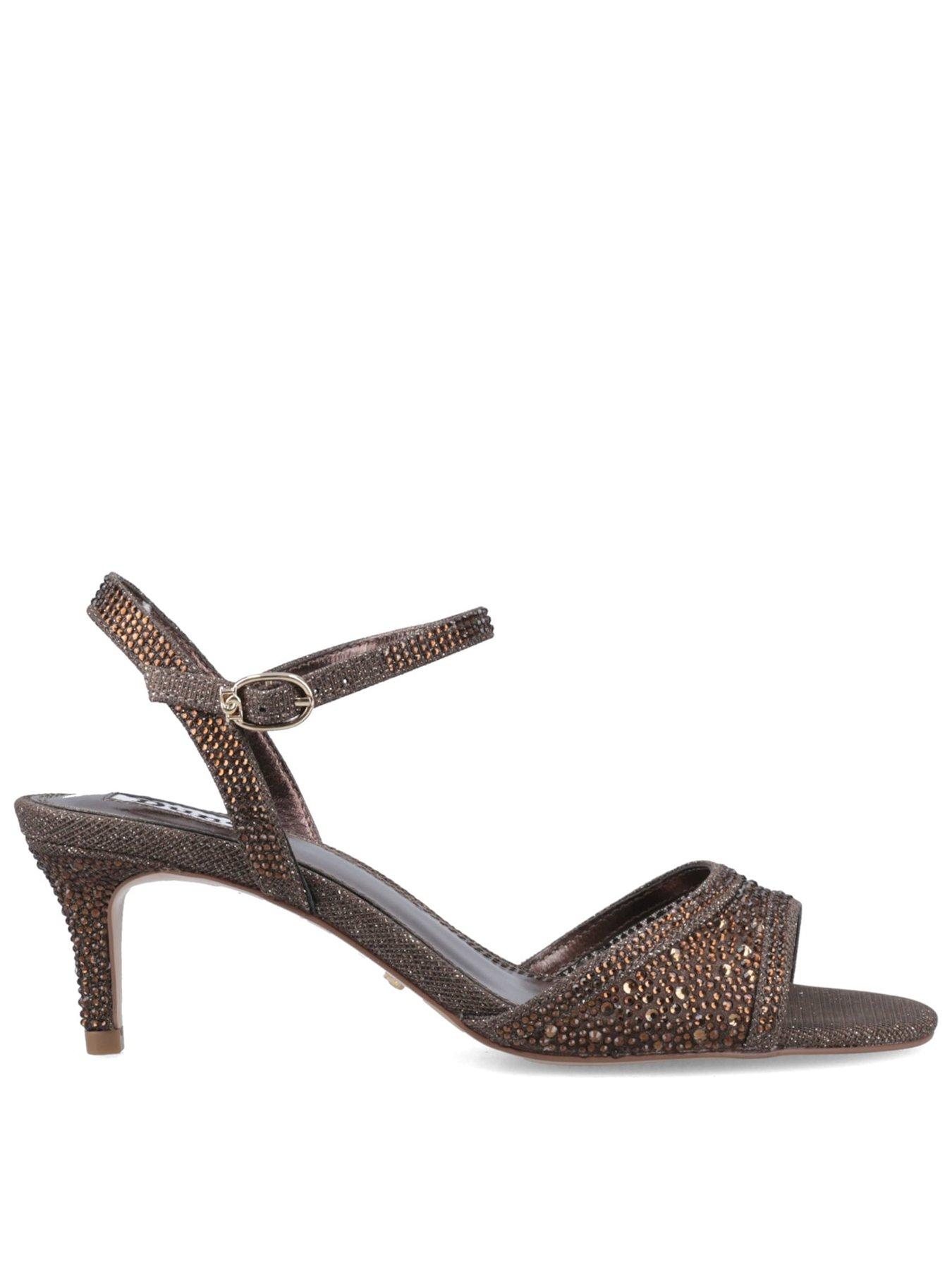 undefined Manicure Embellished Open Toe Shoes - Bronze
