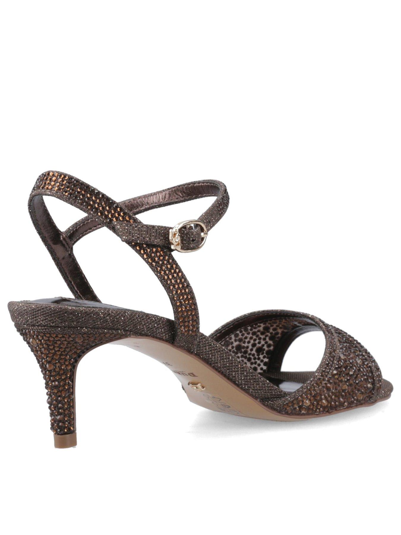 Image 3 of 6 of Dune London Manicure Embellished Open Toe Shoes - Bronze