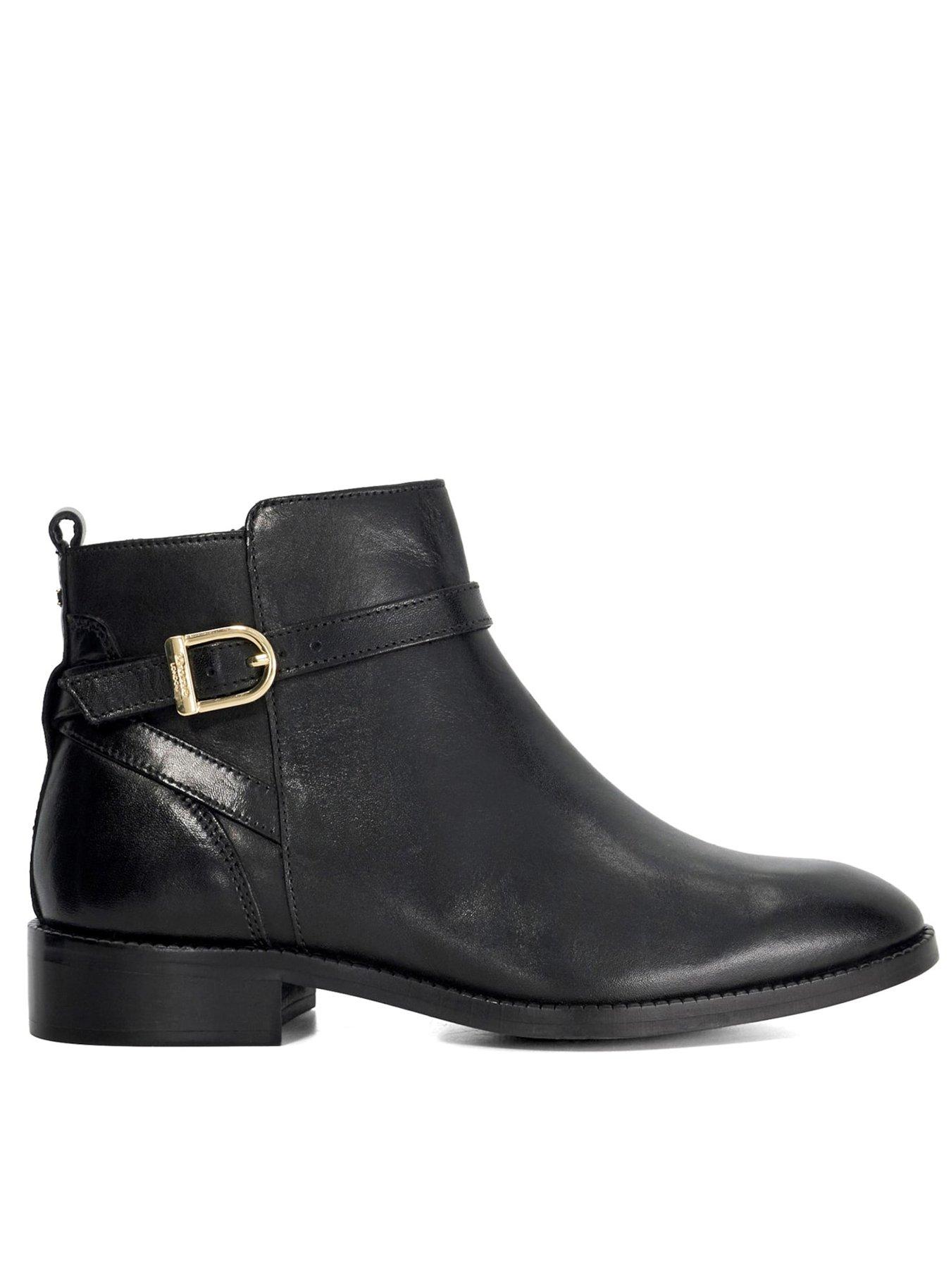 Image 1 of 5 of Dune London Pemma Brogue Leather Ankle Boot - Black