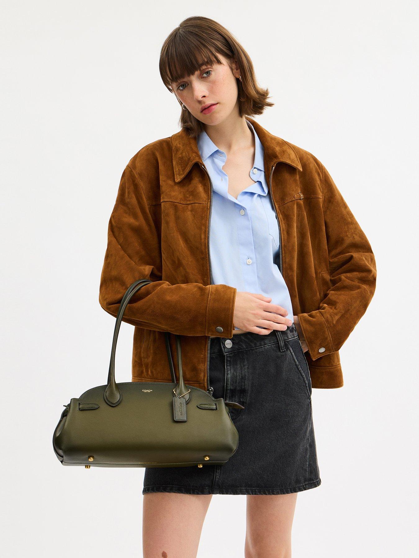 Image 2 of 4 of COACH Natural Grain Leather Empire Carryall 34 With Burnishing - Green