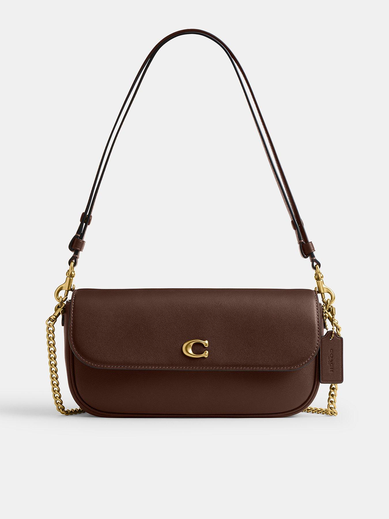 undefined Refined Calf Leather Brook Flap Chain Bag