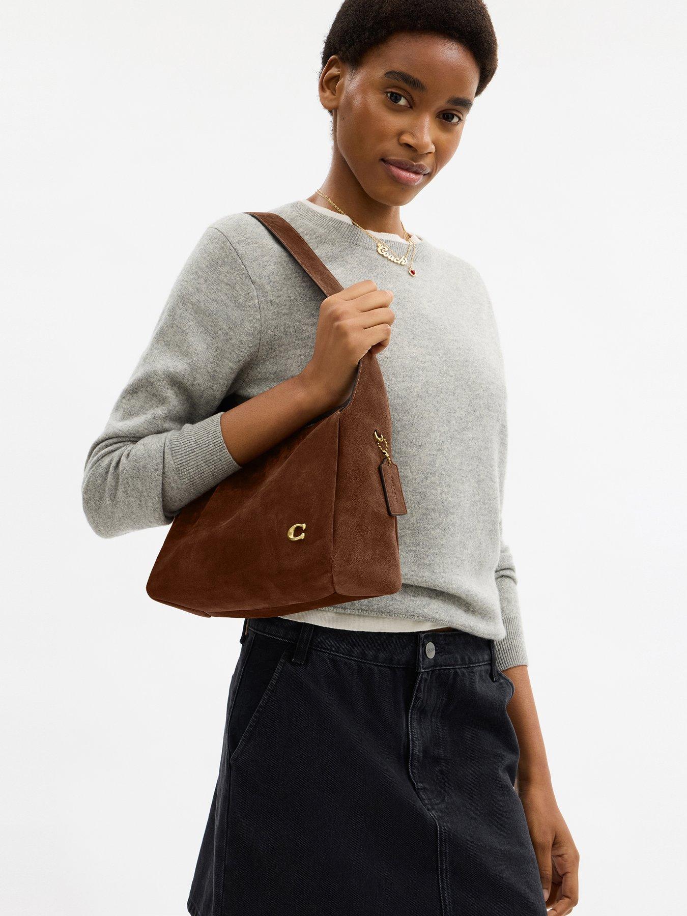  image of coach-suede-lola-shoulder-bag-brown