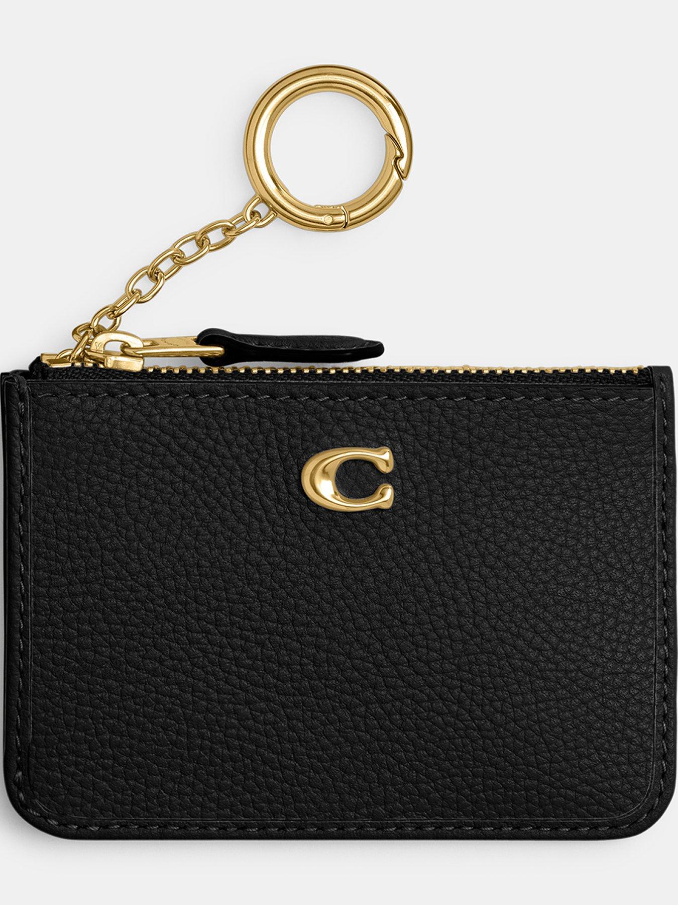  image of coach-polished-pebble-leather-essential-mini-id-card-case-black