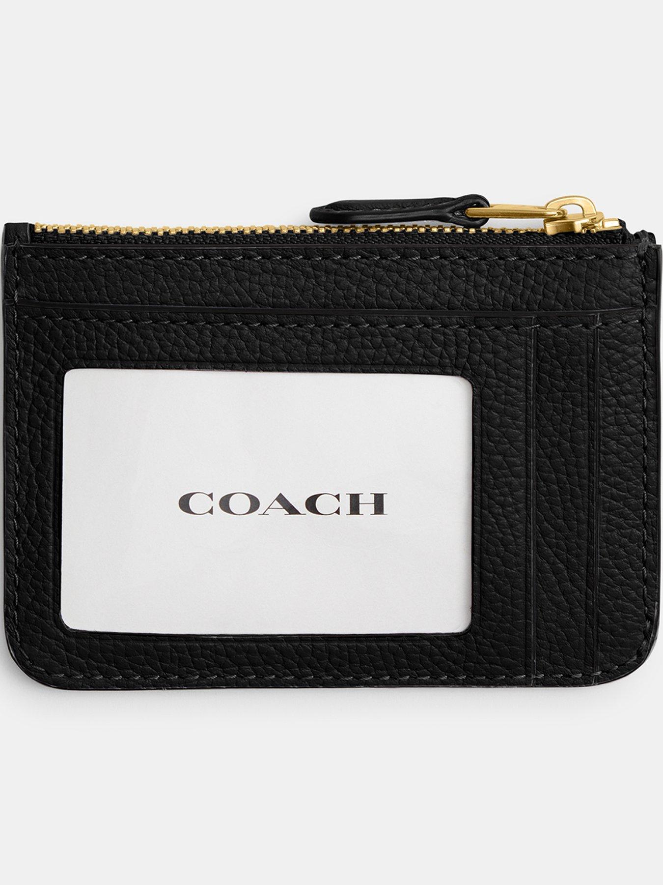  image of coach-polished-pebble-leather-essential-mini-id-card-case-black