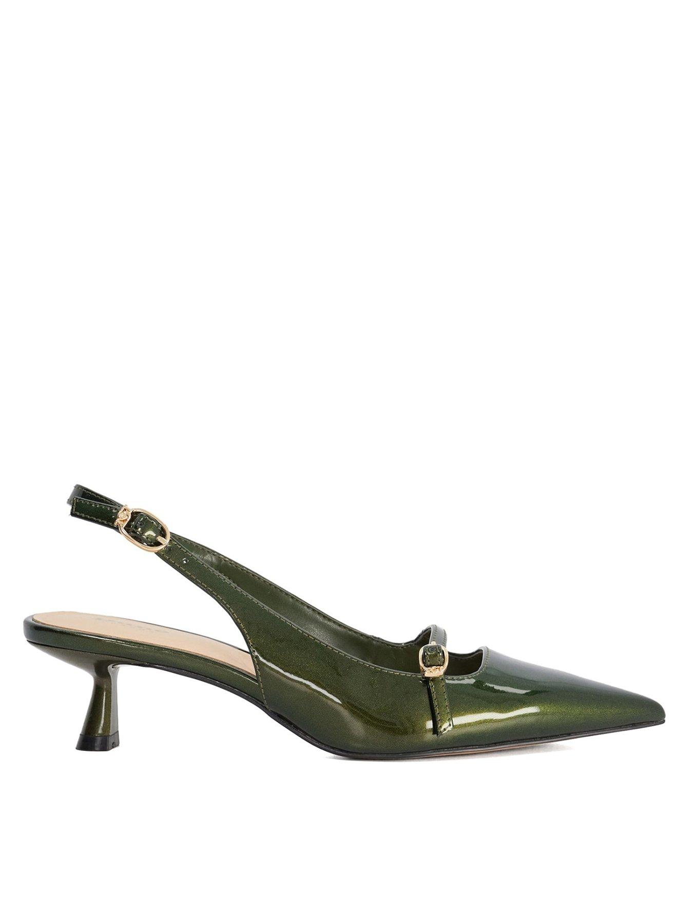 Image 1 of 6 of Dune London Deserved Slingback Heel - Green