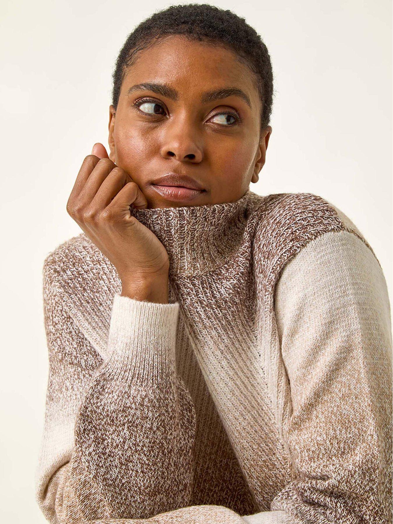 Image 4 of 5 of Roman Ombre Stripe Knit Jumper - Beige