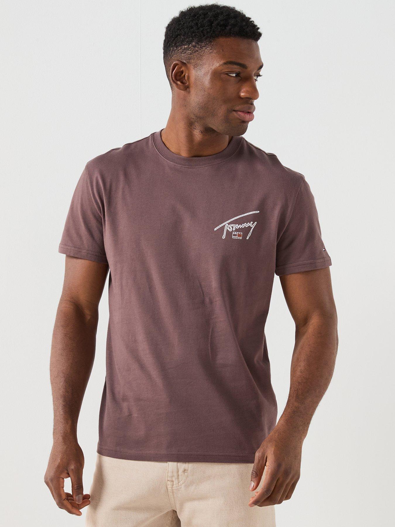Tommy Jeans Regular Fit Sign Spray Backprint T-Shirt - Brown
