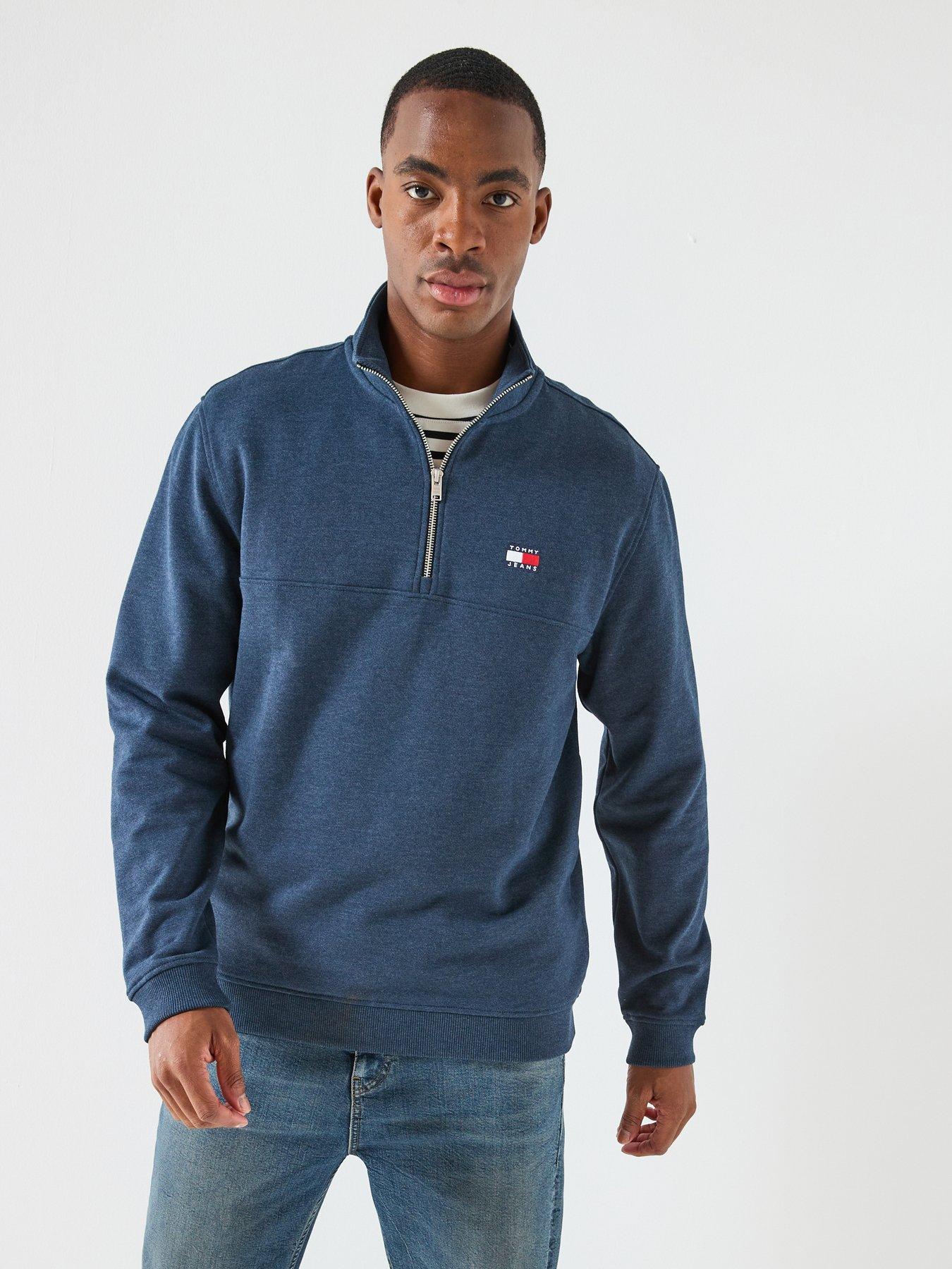Tommy Jeans Regular Fit Badge 1/4 Zip Sweatshirt - Navy
