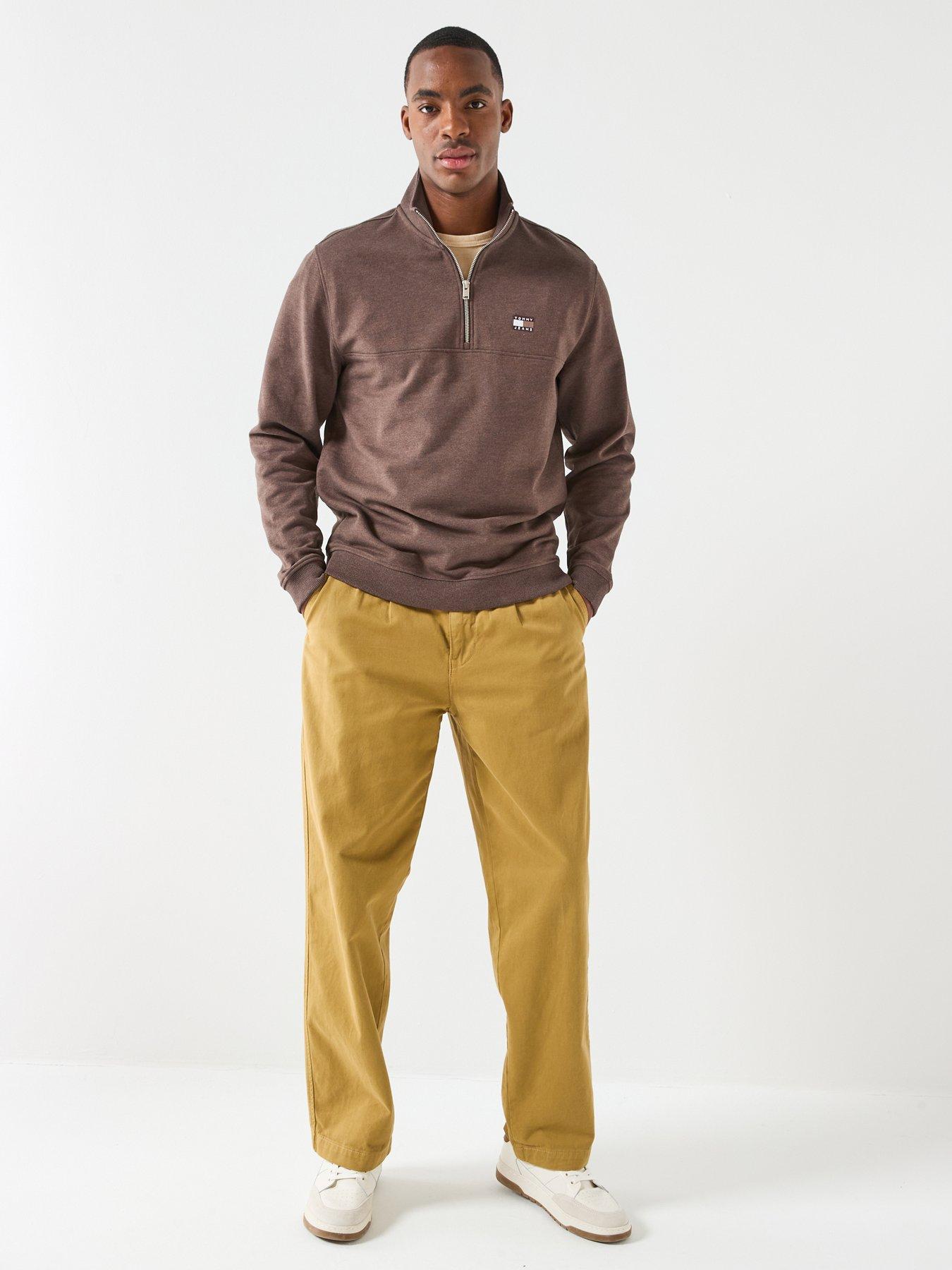 Image 3 of 5 of Tommy Jeans Badge 1/4 Zip Sweatshirt - Brown