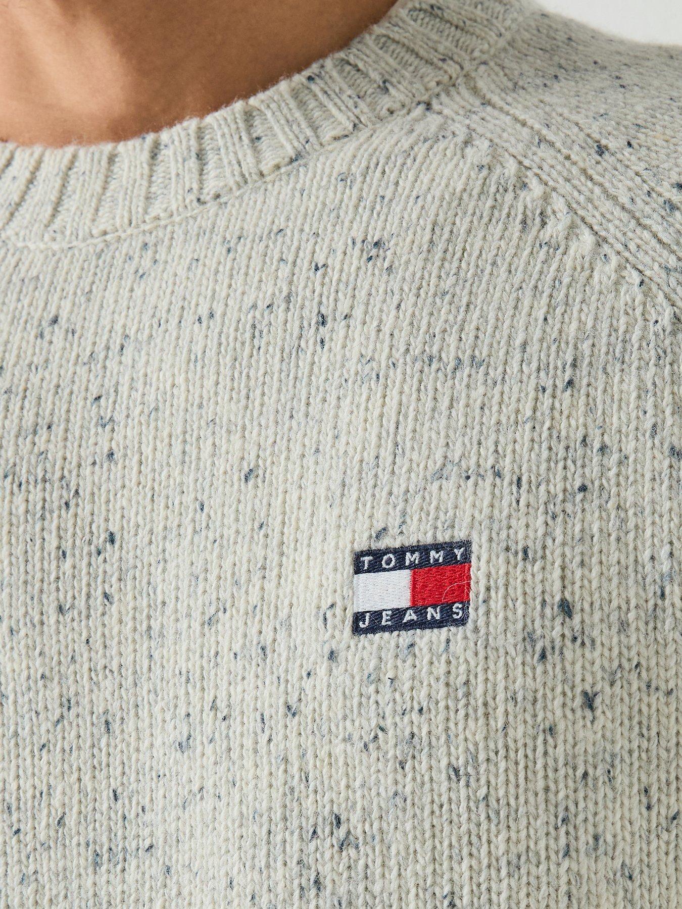 Image 5 of 6 of Tommy Jeans Regular Fit Badge Knitted Jumper - White