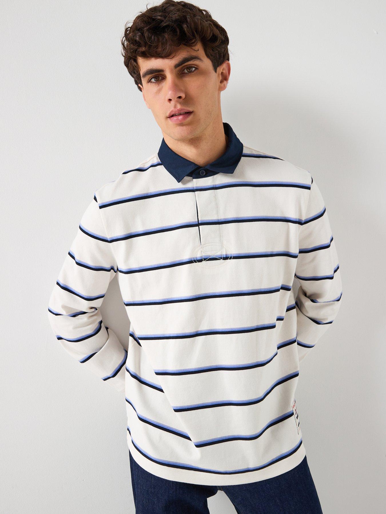 Image 5 of 6 of Tommy Jeans Relaxed Fit Woven Label Rugby Polo Shirt - White