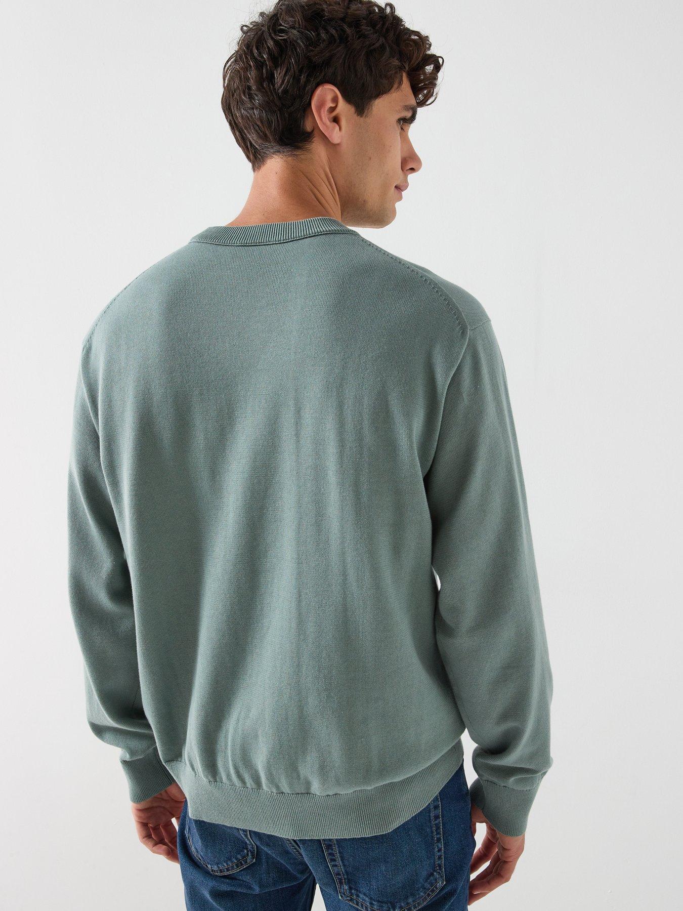  image of calvin-klein-jeans-crew-neck-sweatshirt-green