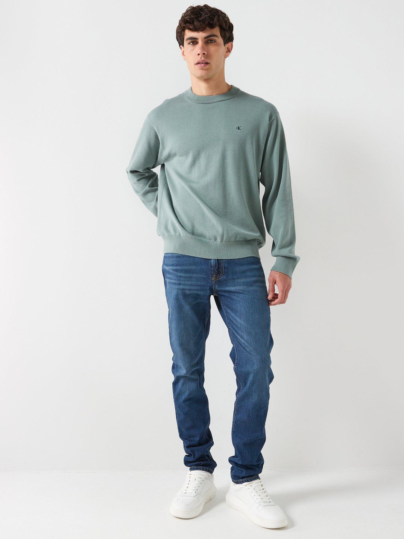  image of calvin-klein-jeans-crew-neck-sweatshirt-green
