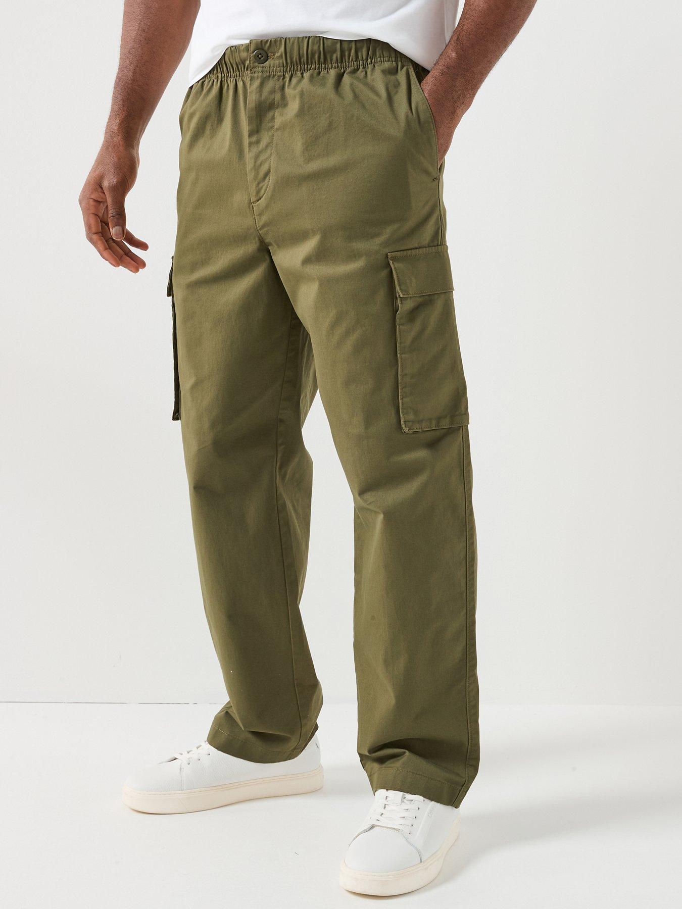 Calvin Klein Jeans Cotton Pull On Straight Cargo Pants - Green