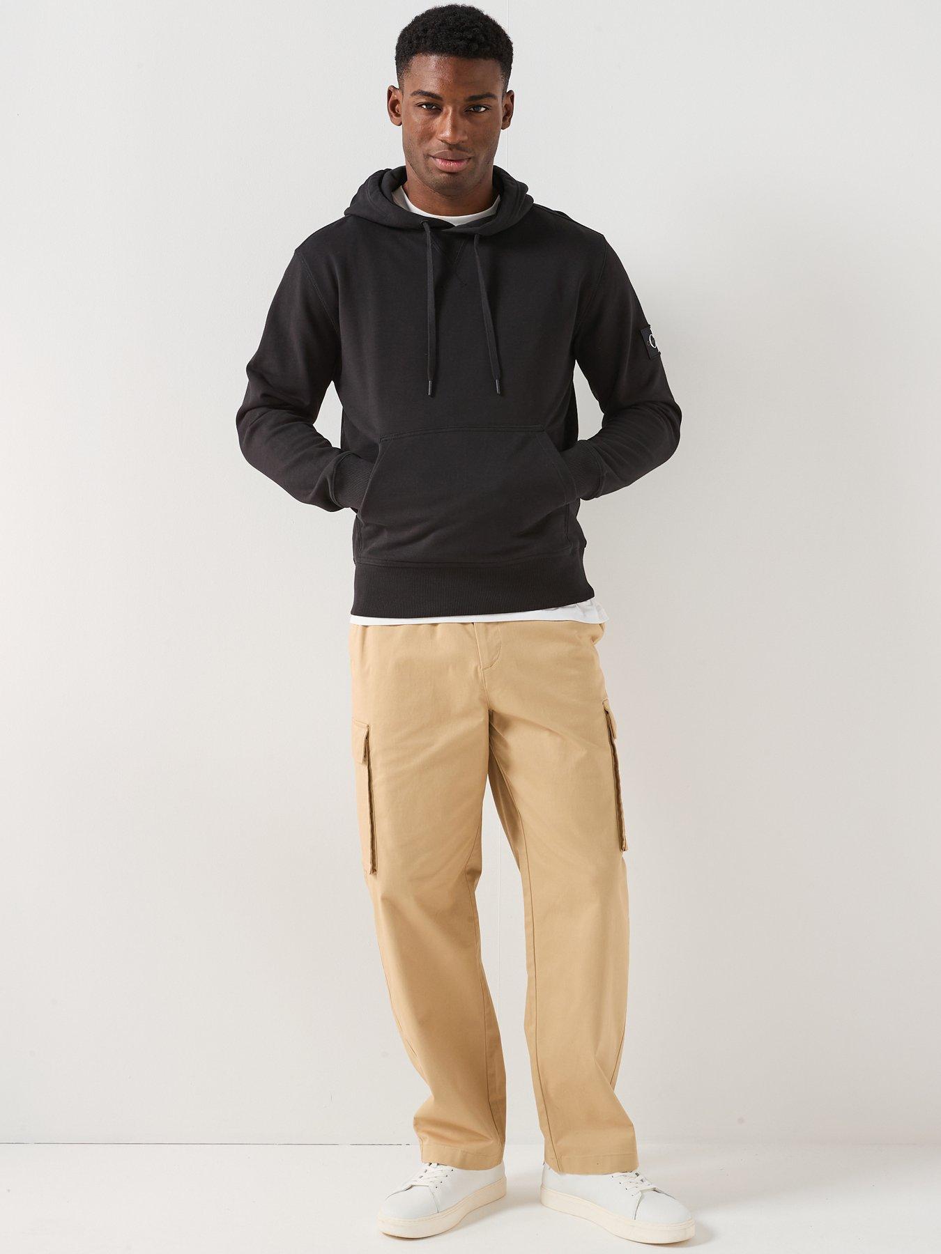 Image 3 of 6 of Calvin Klein Jeans Cotton Pull On Straight Cargo Pants - Beige
