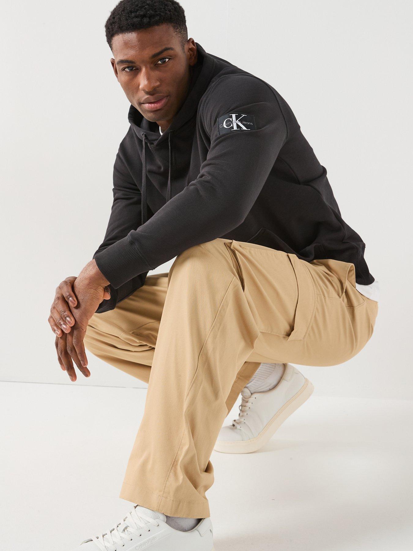 Image 5 of 6 of Calvin Klein Jeans Cotton Pull On Straight Cargo Pants - Beige