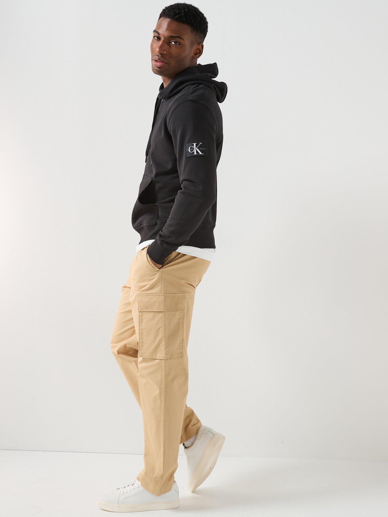 Image 6 of 6 of Calvin Klein Jeans Cotton Pull On Straight Cargo Pants - Beige