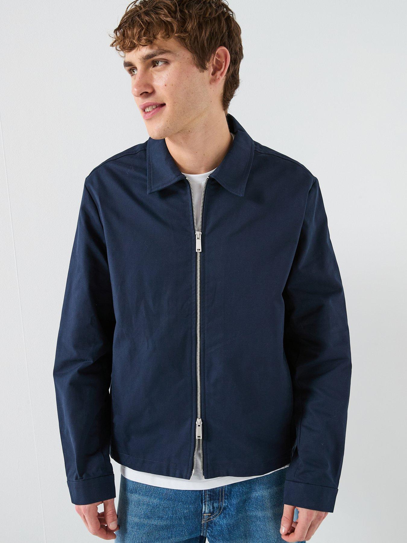 Calvin Klein Cotton Dobby Blouson Harrington Jacket - Navy