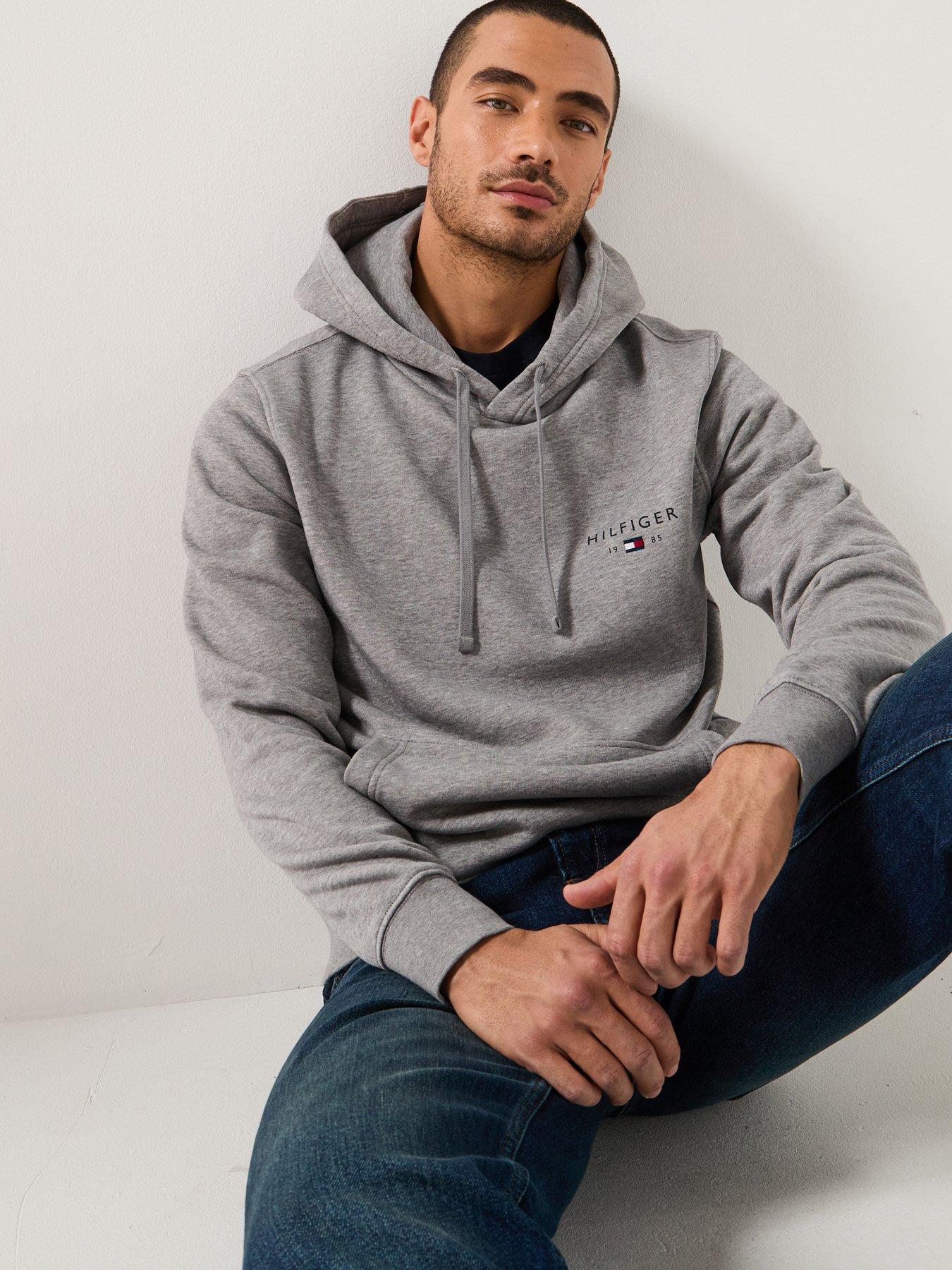 Image 1 of 6 of Tommy Hilfiger Small Left Chest Hoodie - Light Grey