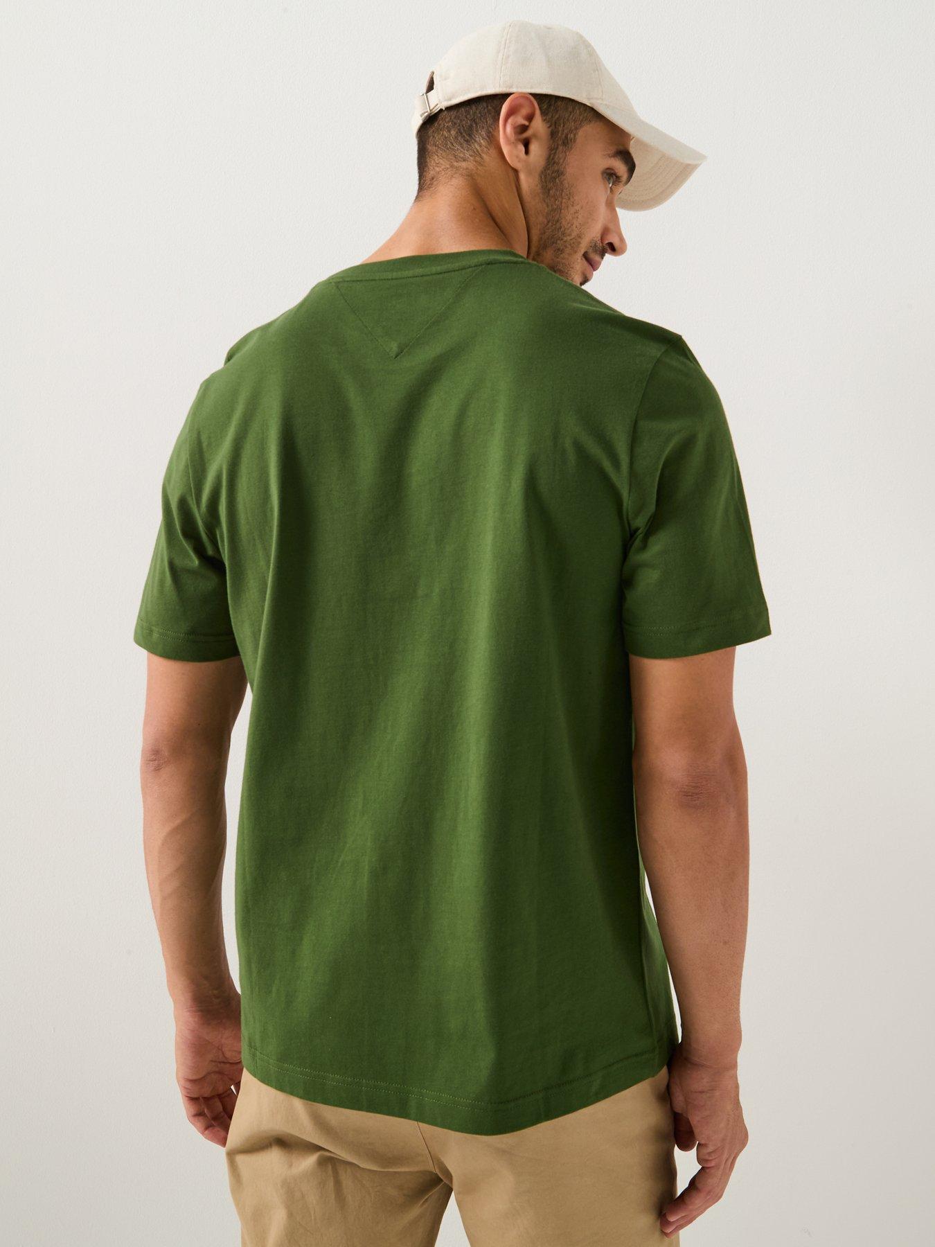 Image 2 of 4 of Tommy Hilfiger Big Logo Print Flag T-Shirt - Green