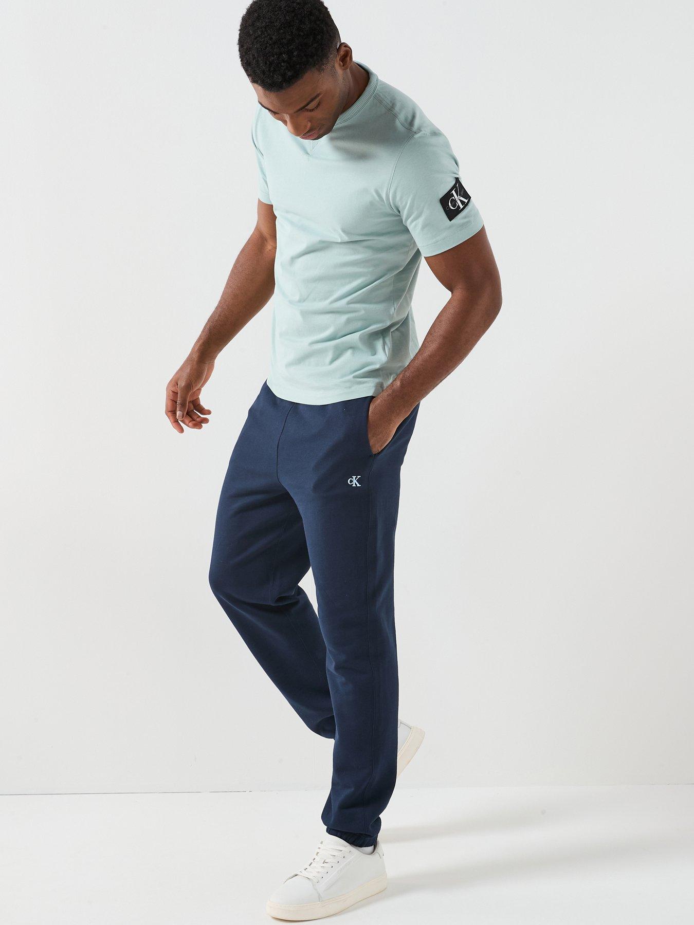 Image 5 of 6 of Calvin Klein Jeans Terry Monogram Cuff Joggers - Navy