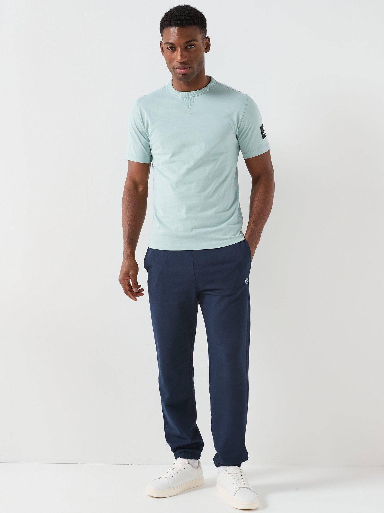 Image 6 of 6 of Calvin Klein Jeans Terry Monogram Cuff Joggers - Navy