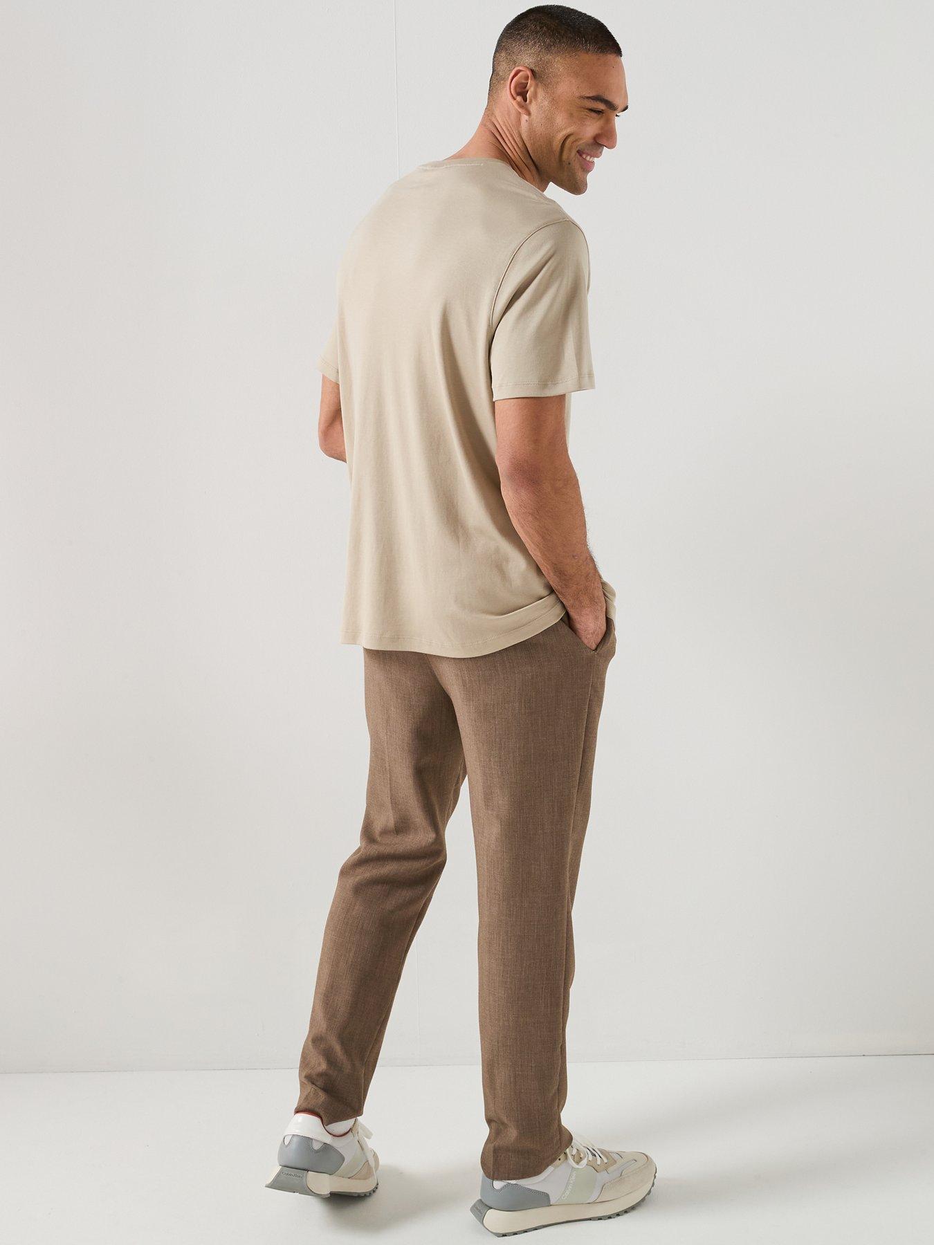 Image 5 of 6 of Calvin Klein Supima Chest Embroidered Logo T-Shirt - Beige