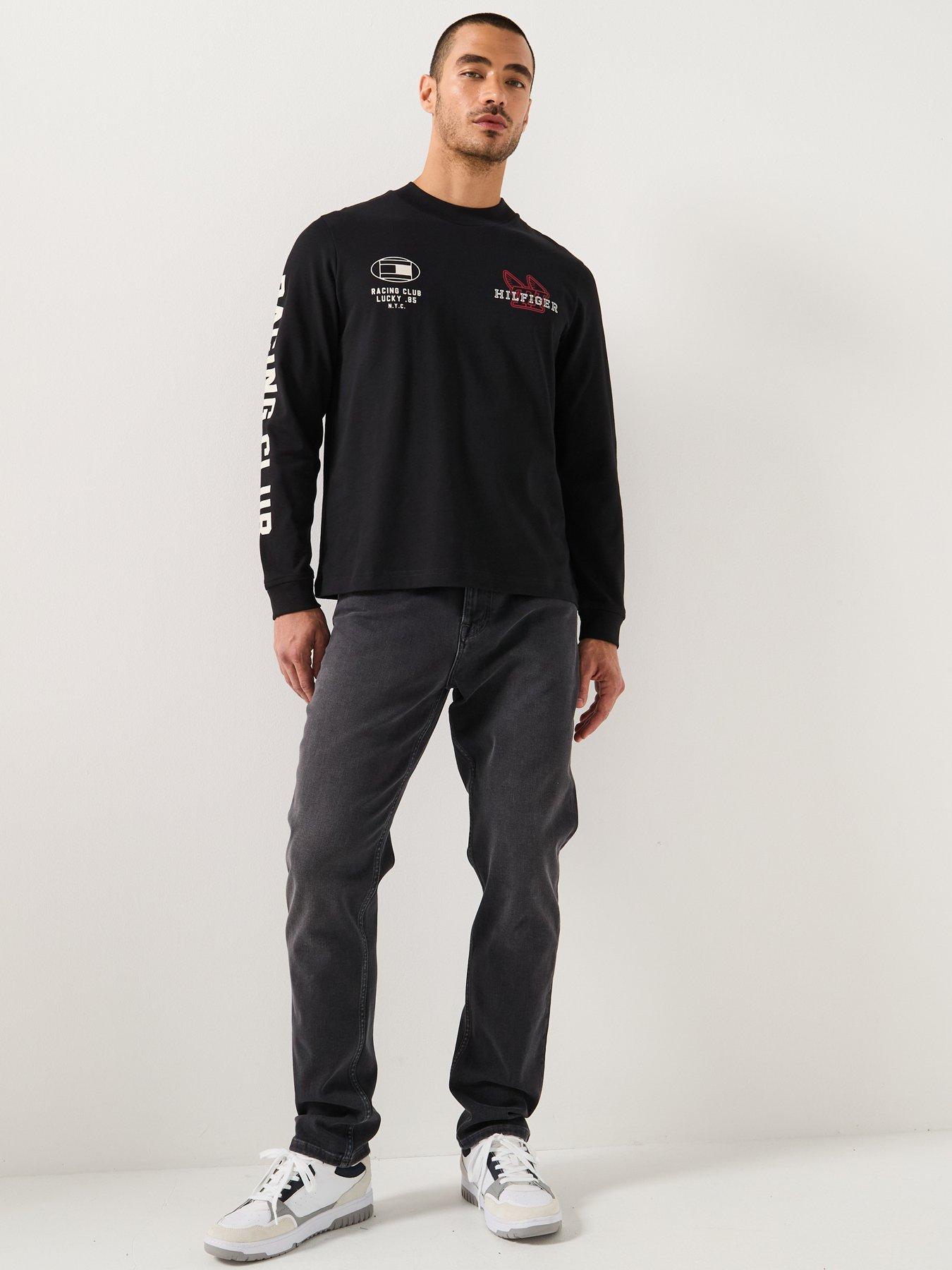 Image 3 of 6 of Tommy Hilfiger Modern Athleisure Printed Long Sleeve T-Shirt - Black