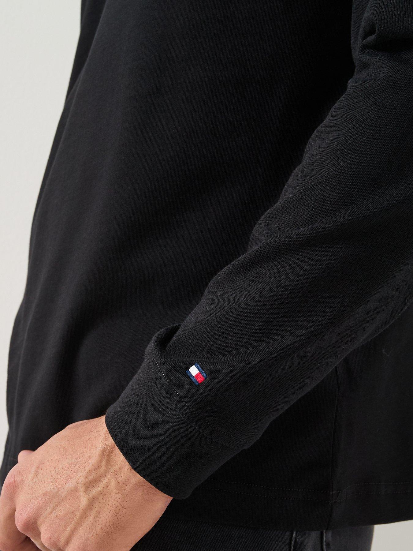 Image 6 of 6 of Tommy Hilfiger Modern Athleisure Printed Long Sleeve T-Shirt - Black