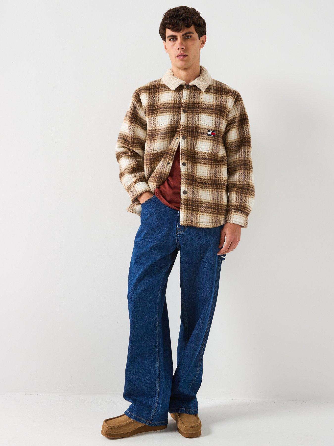 Image 6 of 6 of Tommy Jeans Check Teddy Overshirt - Brown
