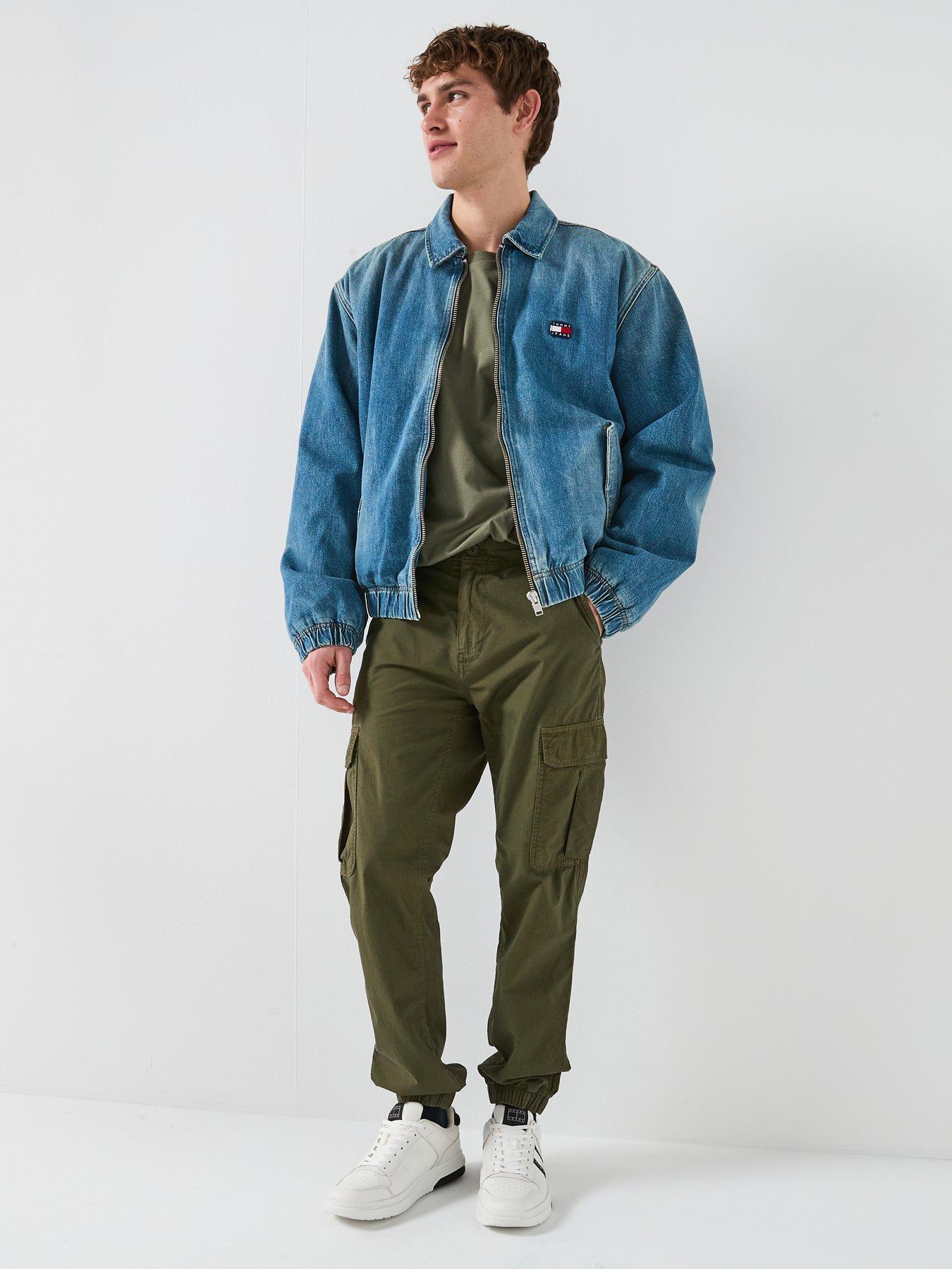  image of tommy-jeans-essential-padded-denim-bomber-blue