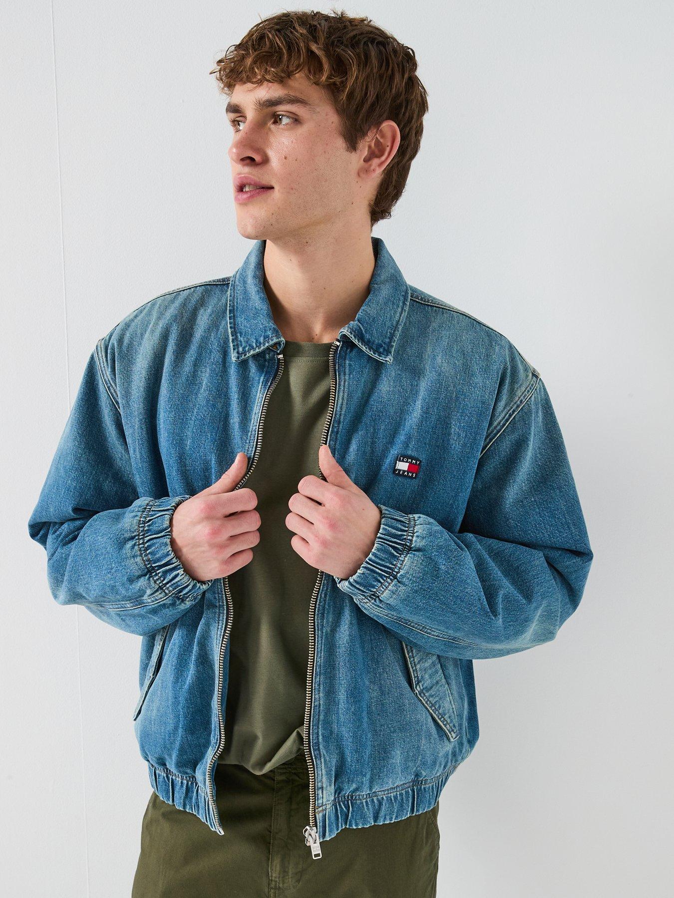  image of tommy-jeans-essential-padded-denim-bomber-blue