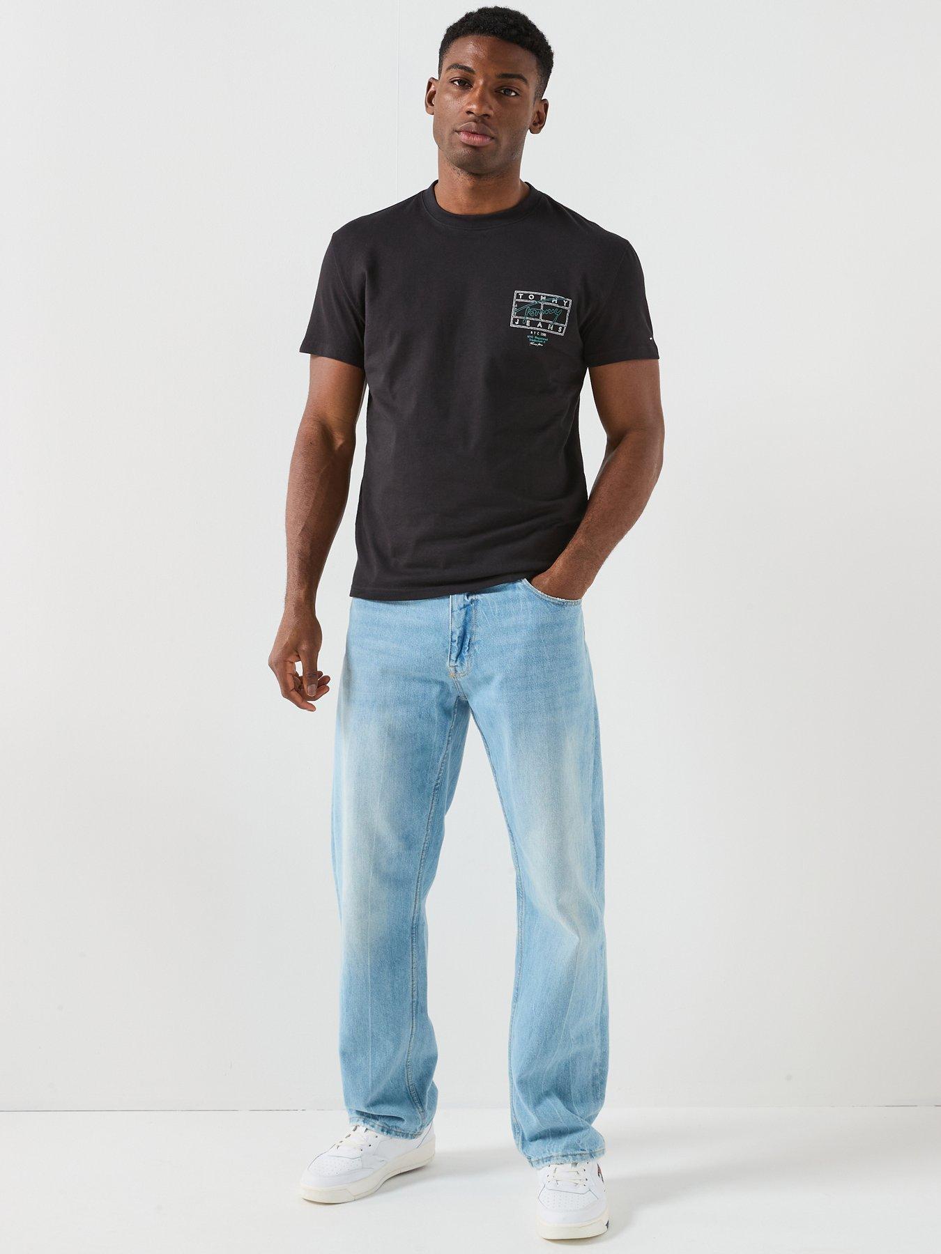 Image 3 of 6 of Tommy Jeans Regular Fit Sign Spray Backprint T-Shirt - Black