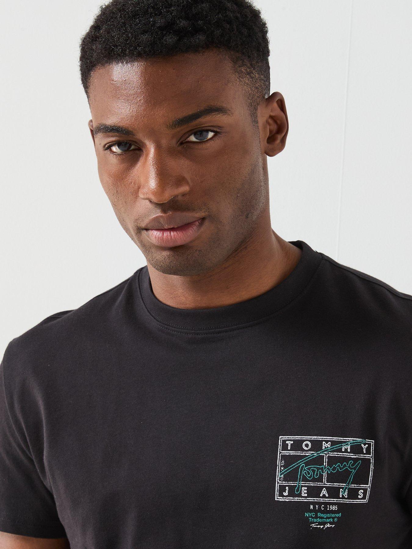 Image 5 of 6 of Tommy Jeans Regular Fit Sign Spray Backprint T-Shirt - Black