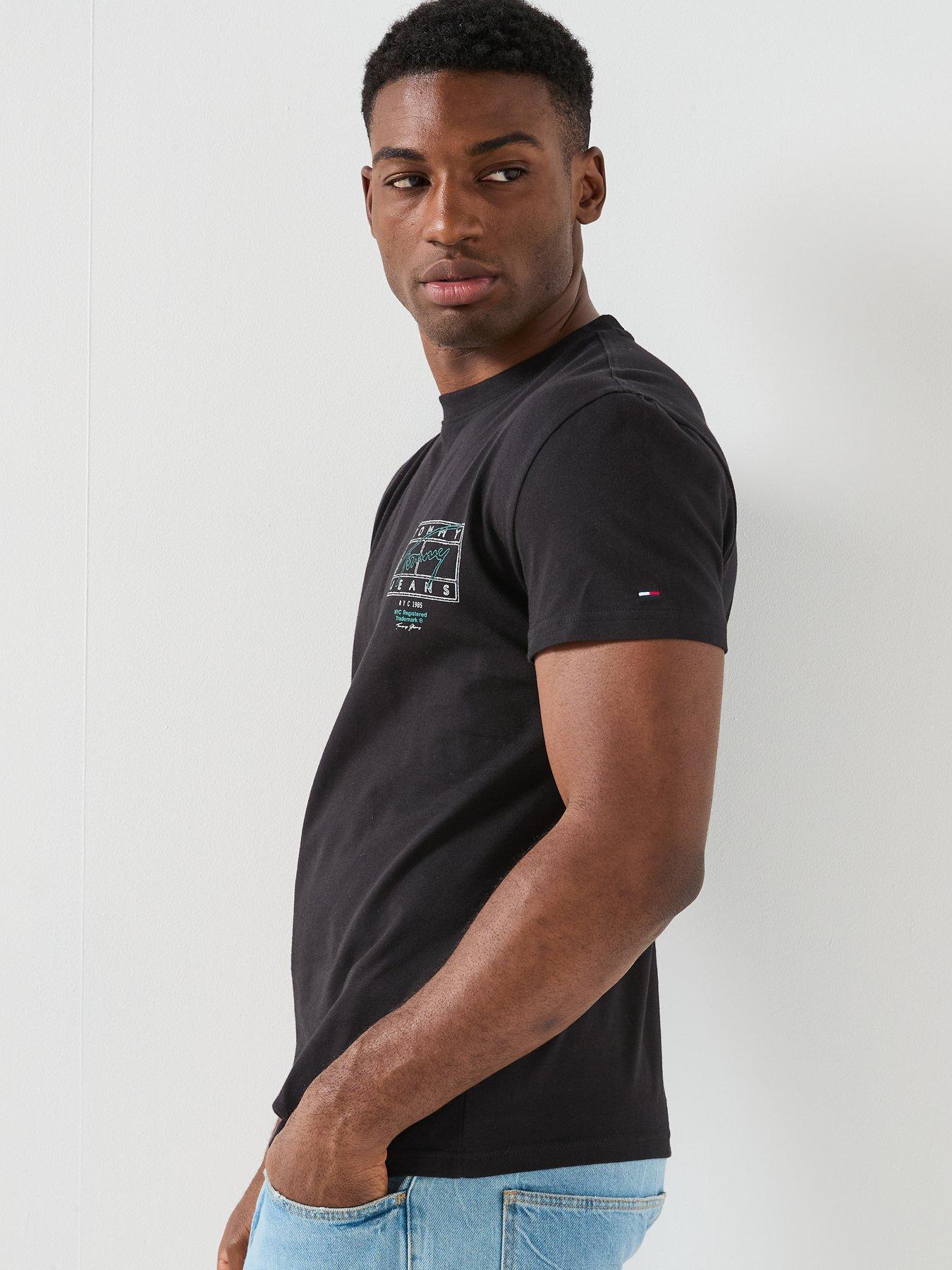 Image 6 of 6 of Tommy Jeans Regular Fit Sign Spray Backprint T-Shirt - Black