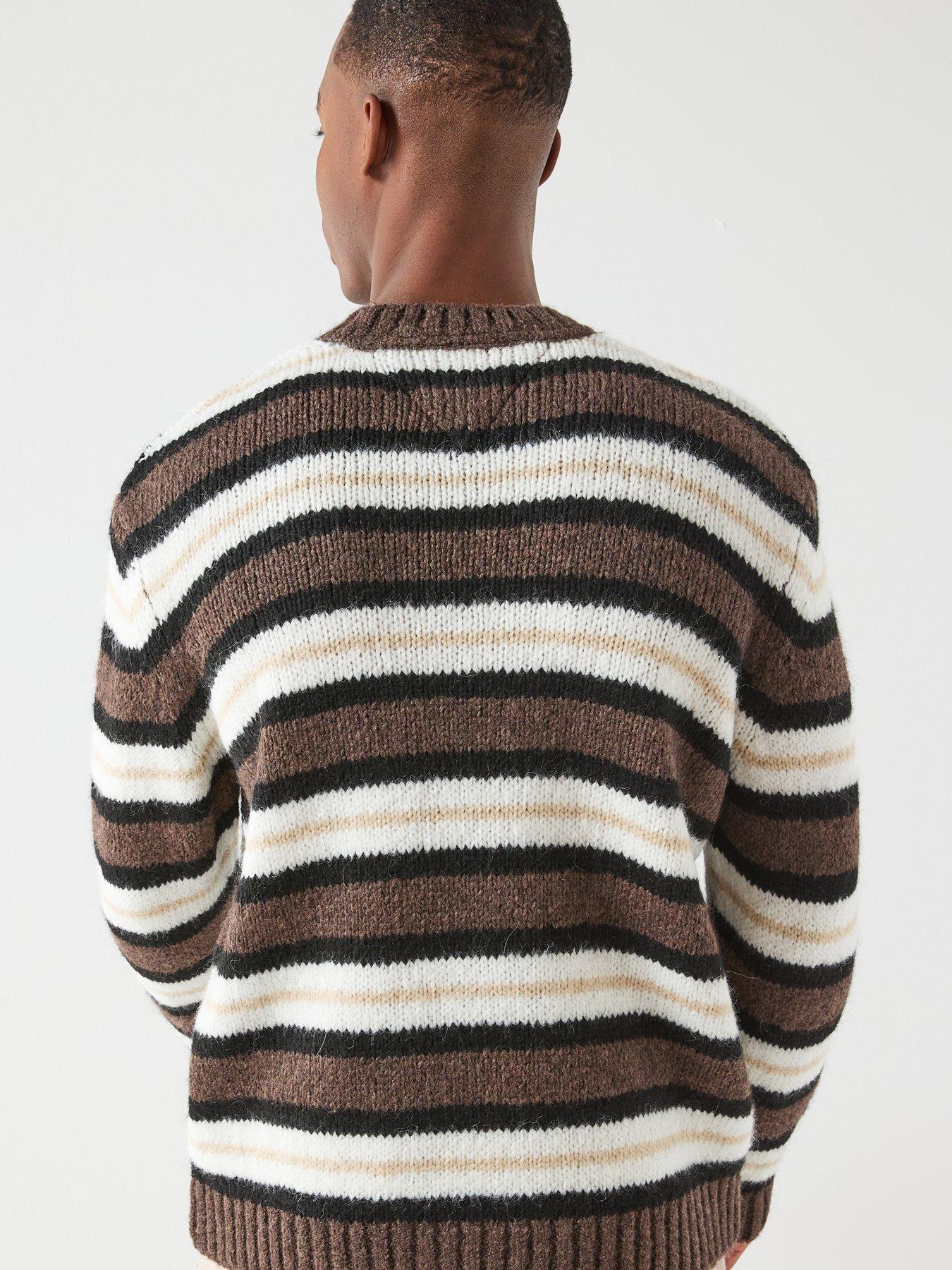 Image 6 of 6 of Tommy Jeans Regular Fit Cosy Stripe Knitted Jumper - Brown
