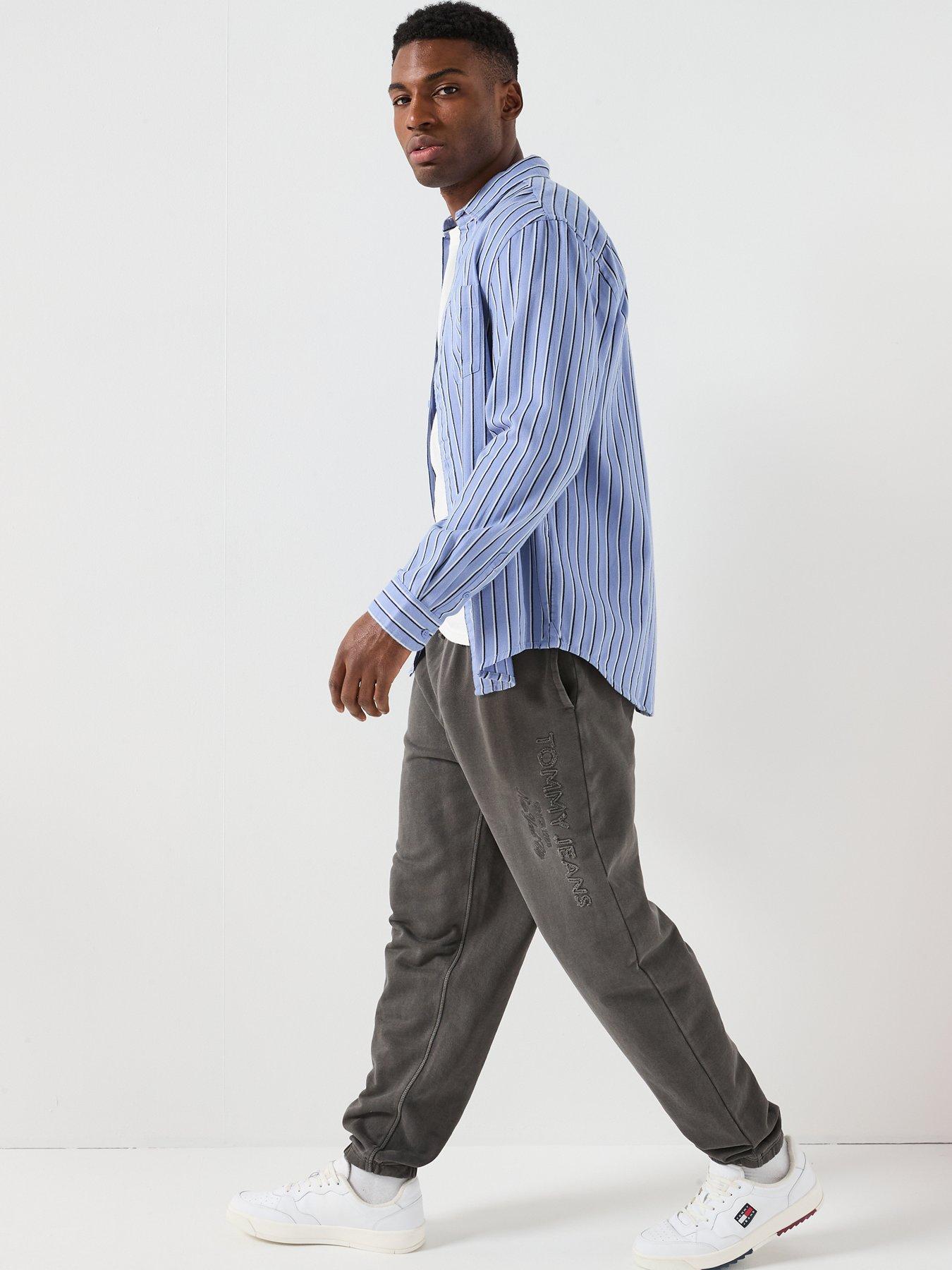 Image 6 of 6 of Tommy Jeans Stripe Twill Shirt - Light Blue